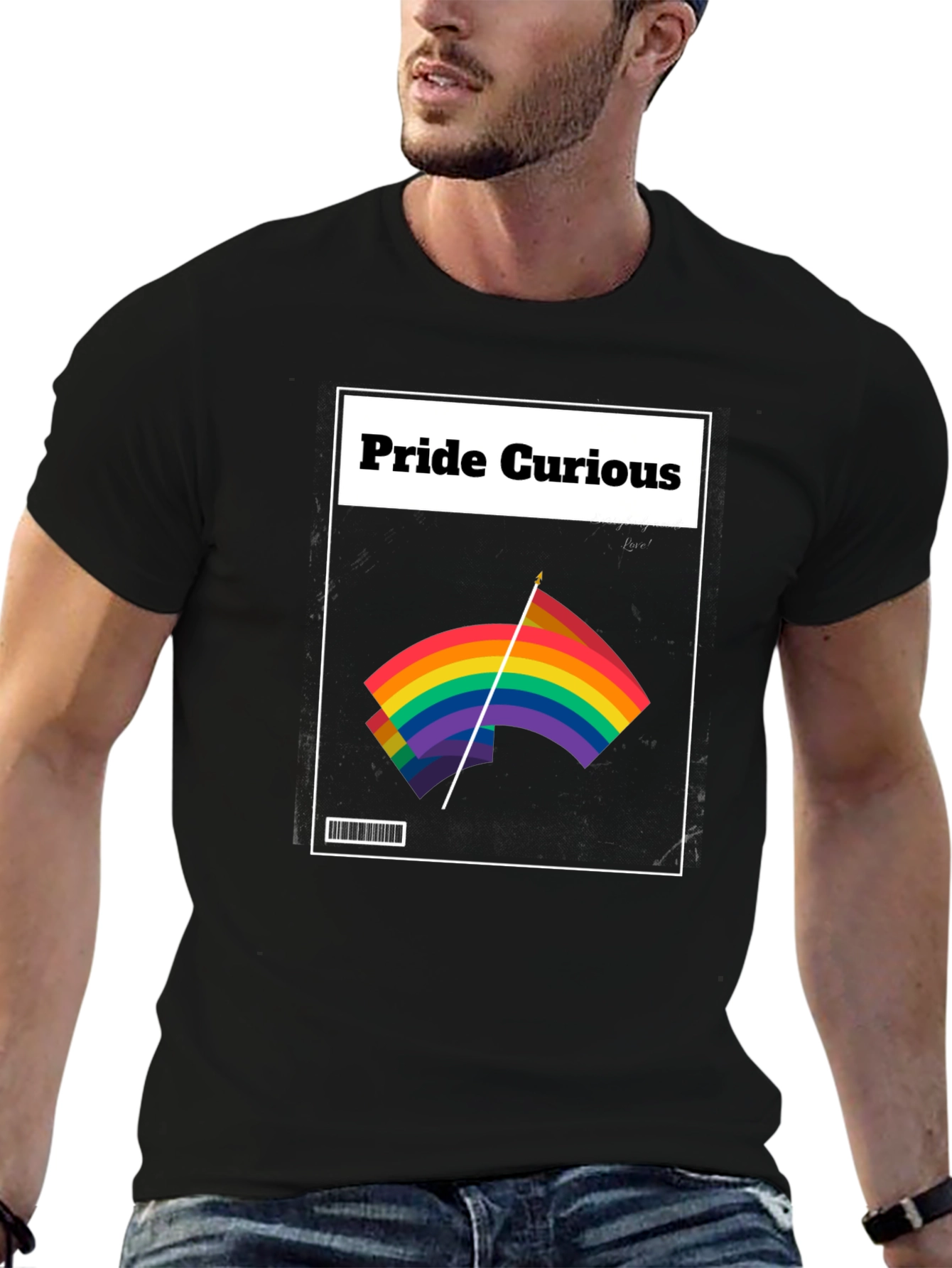 Pride Curious Graphic Tee - LGBTQ+ Rainbow Flag Shirt