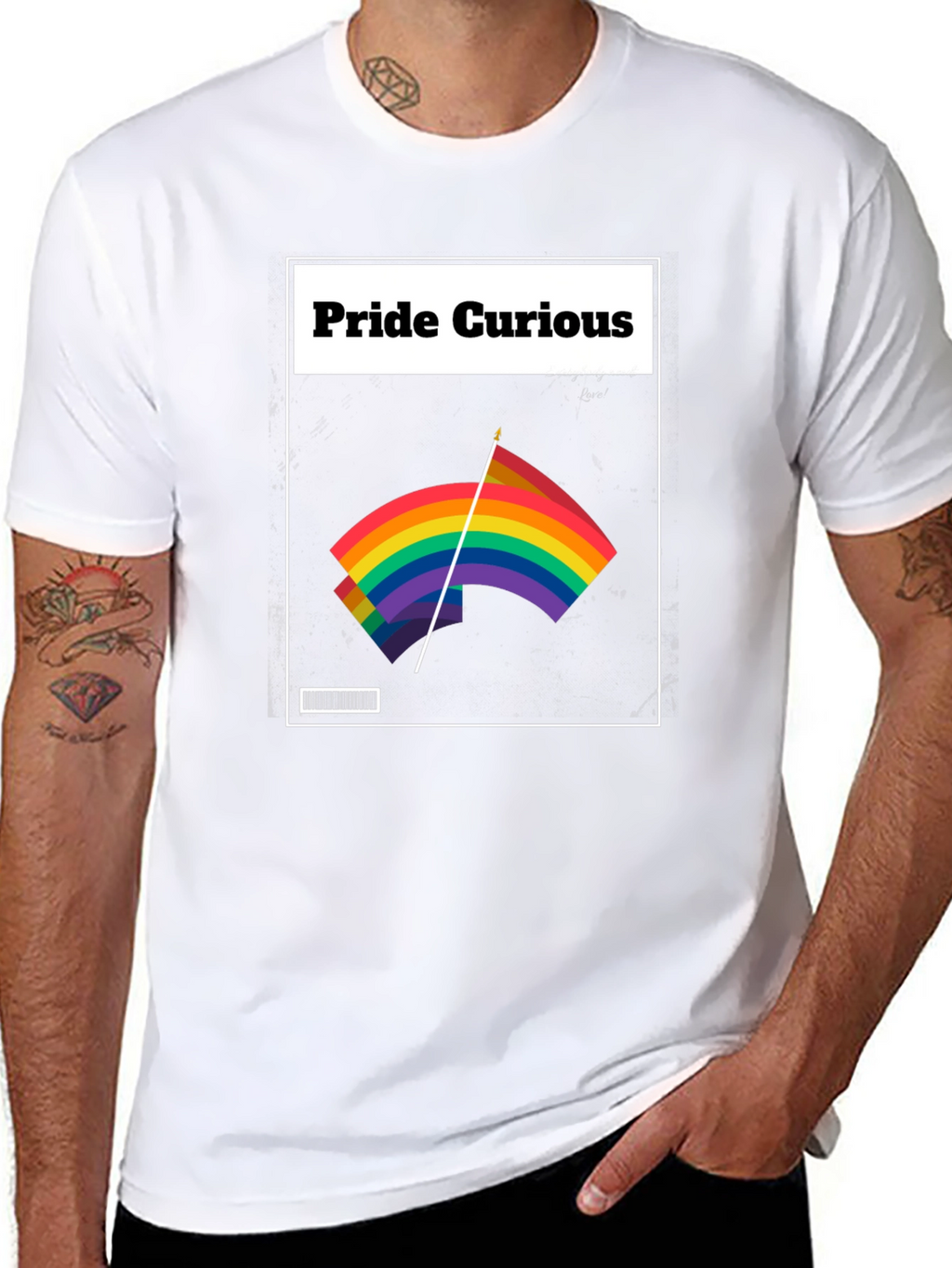 Pride Curious Graphic Tee - LGBTQ+ Rainbow Flag Shirt