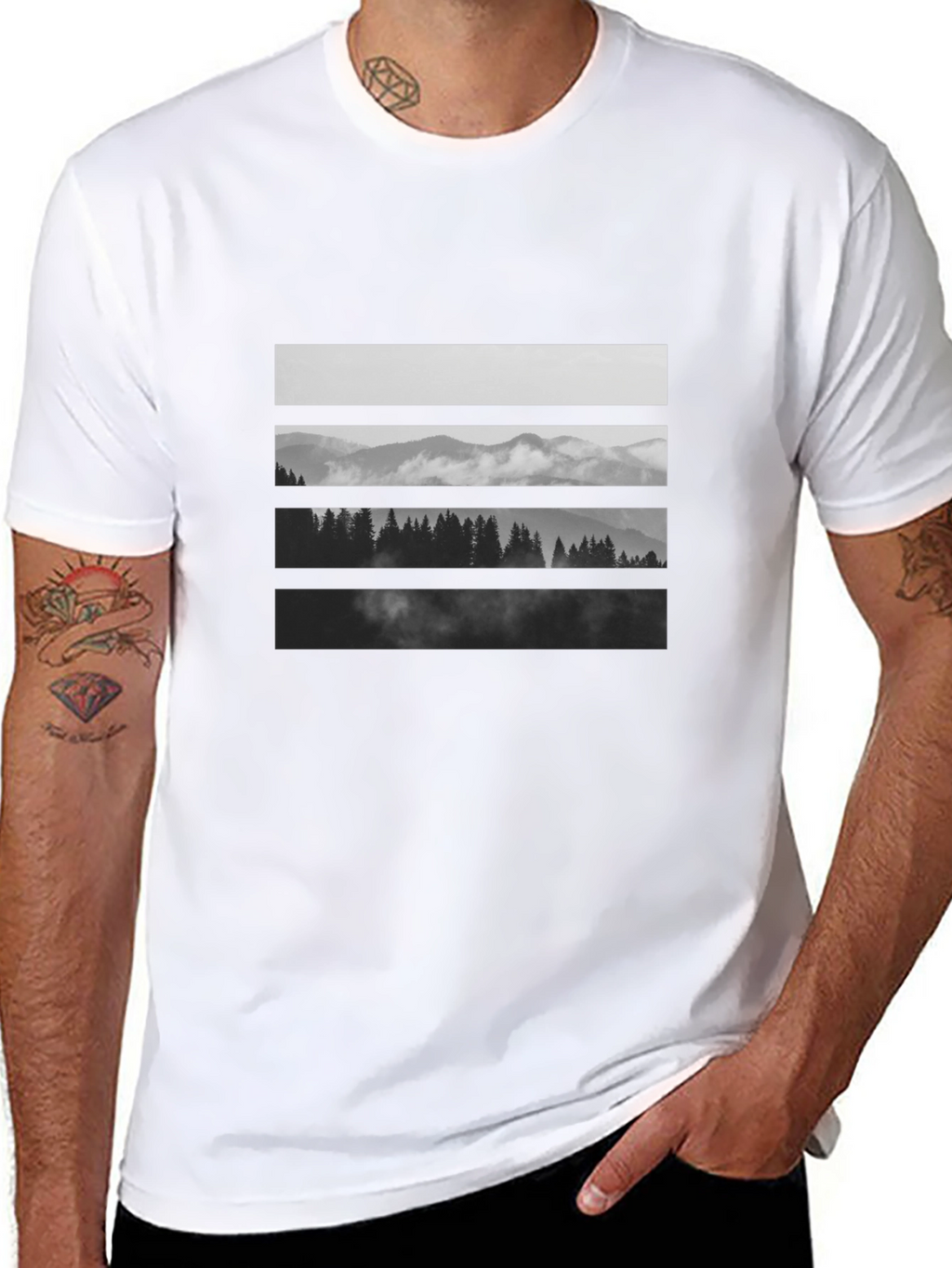 Black Mountainscape Graphic Tee