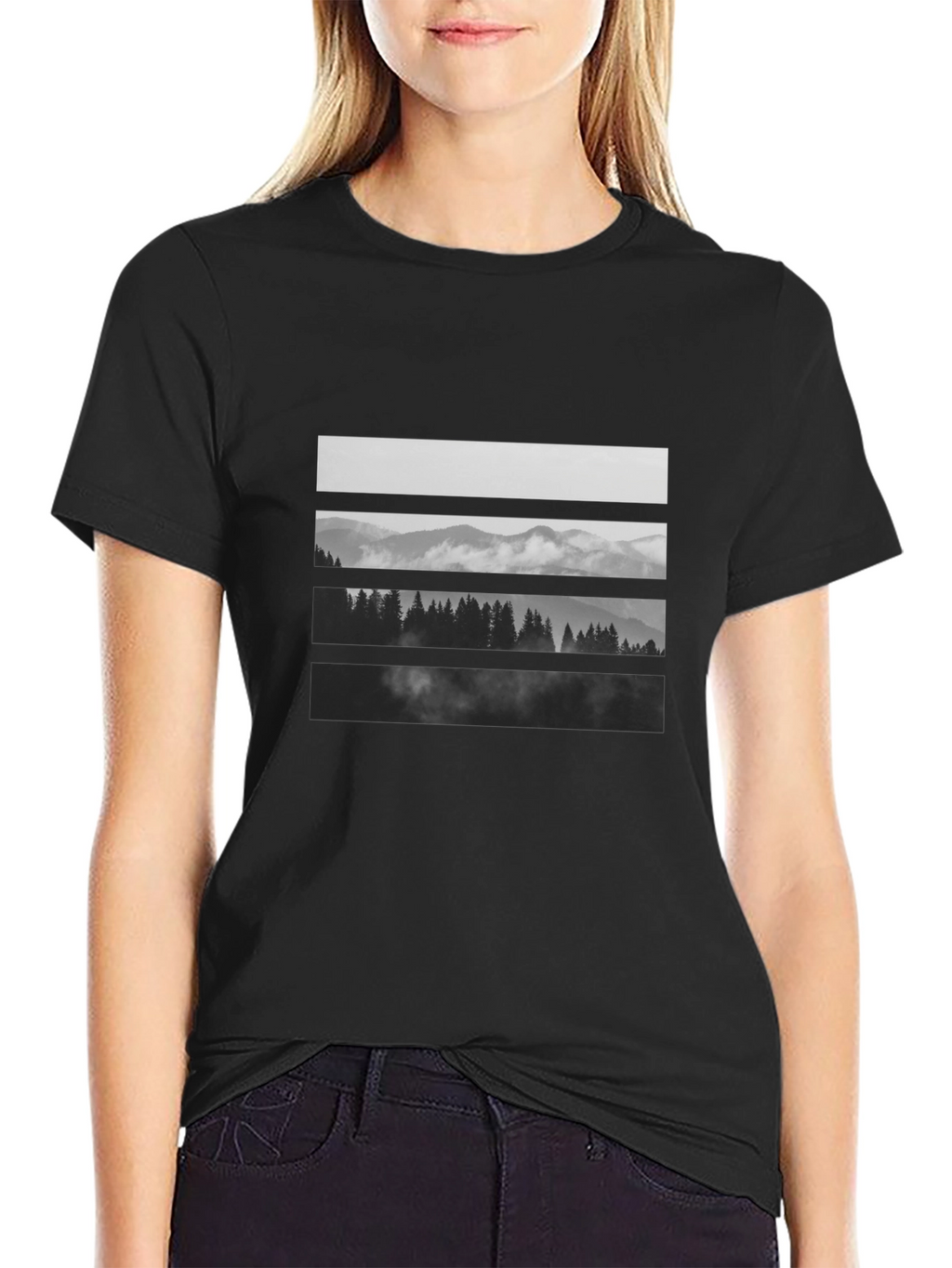 Black Mountainscape Graphic Tee