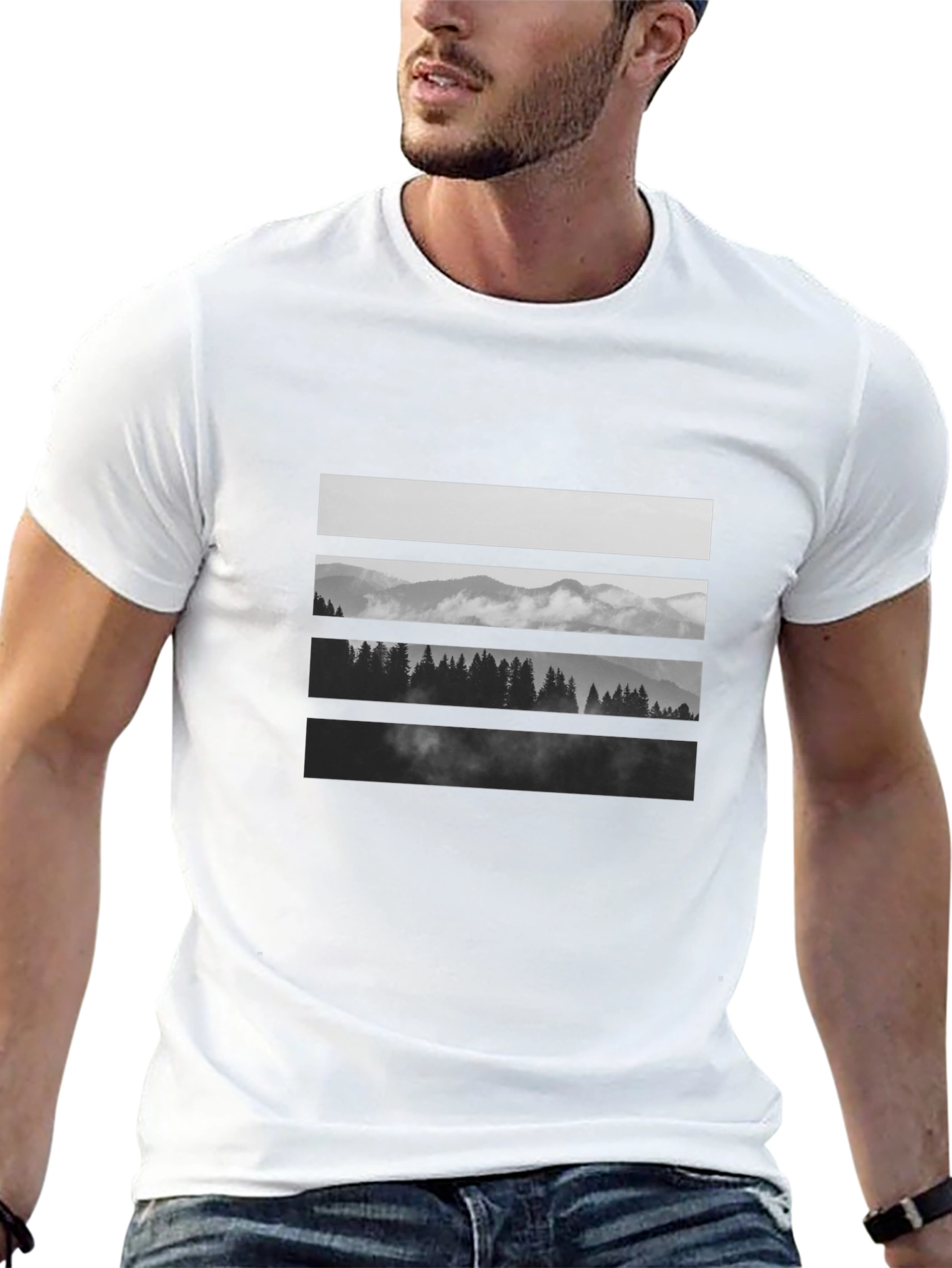 Black Mountainscape Graphic Tee