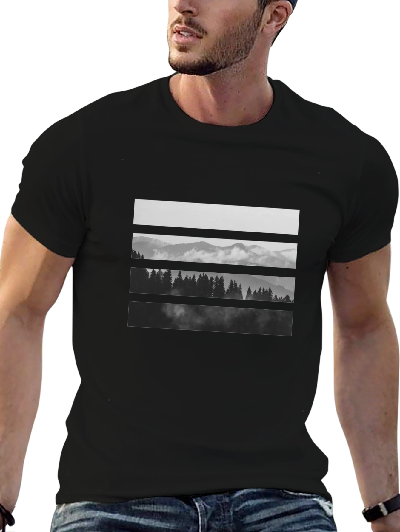 Black Mountainscape Graphic Tee