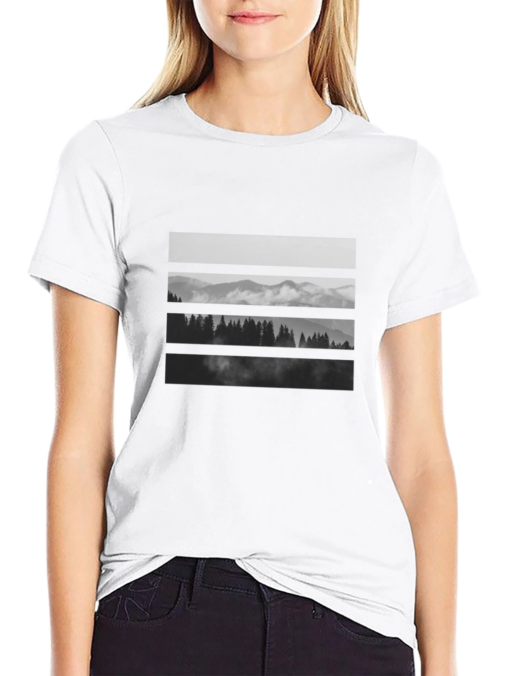 Black Mountainscape Graphic Tee