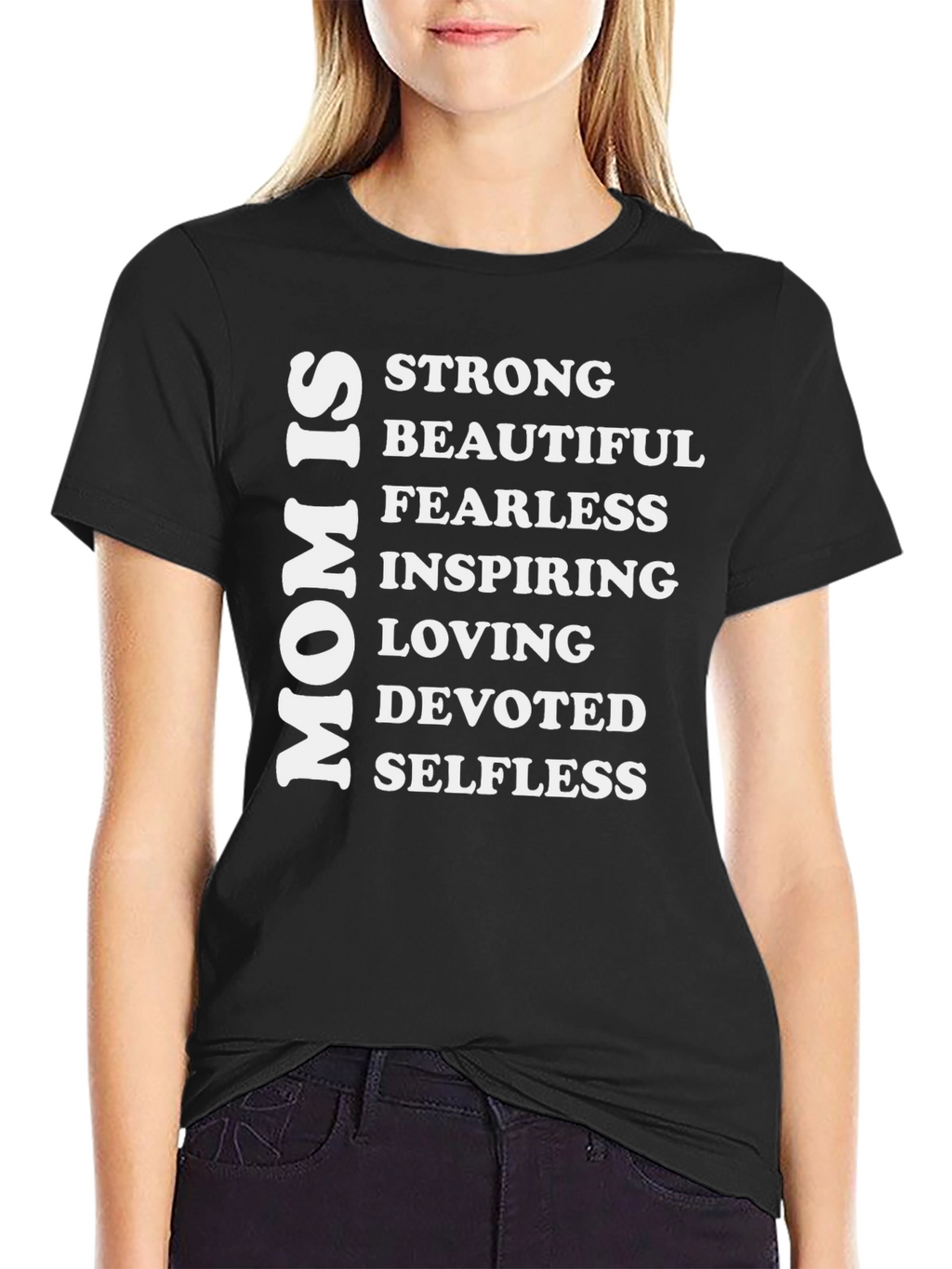 Mom Is Strong Graphic Tee - Black