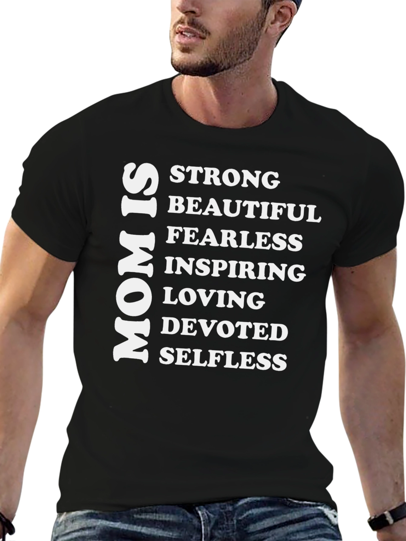 Mom Is Strong Graphic Tee - Black