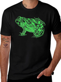 Green Frog Graphic Black T-Shirt