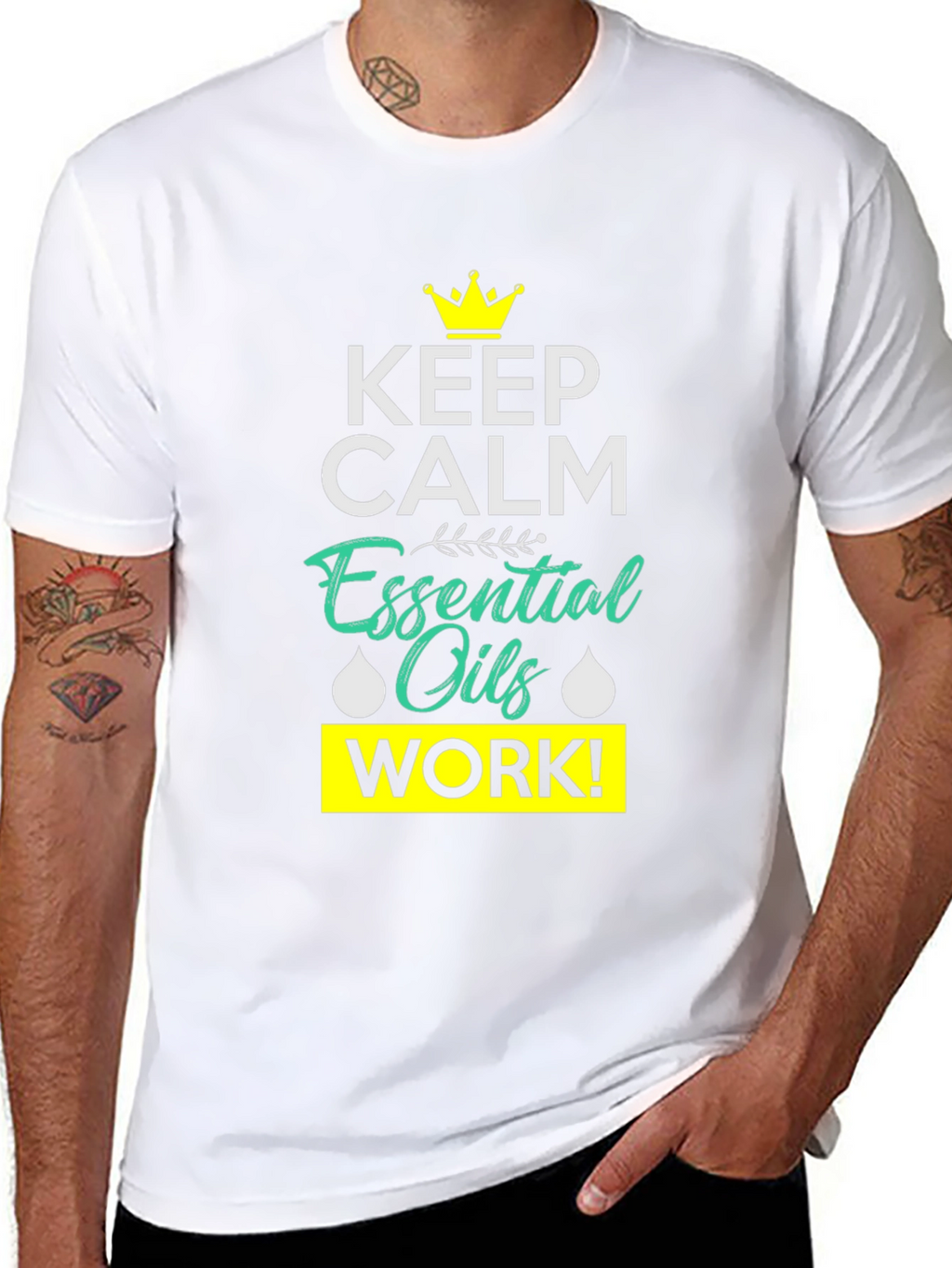 Keep Calm Essential Oils Work Black T-Shirt