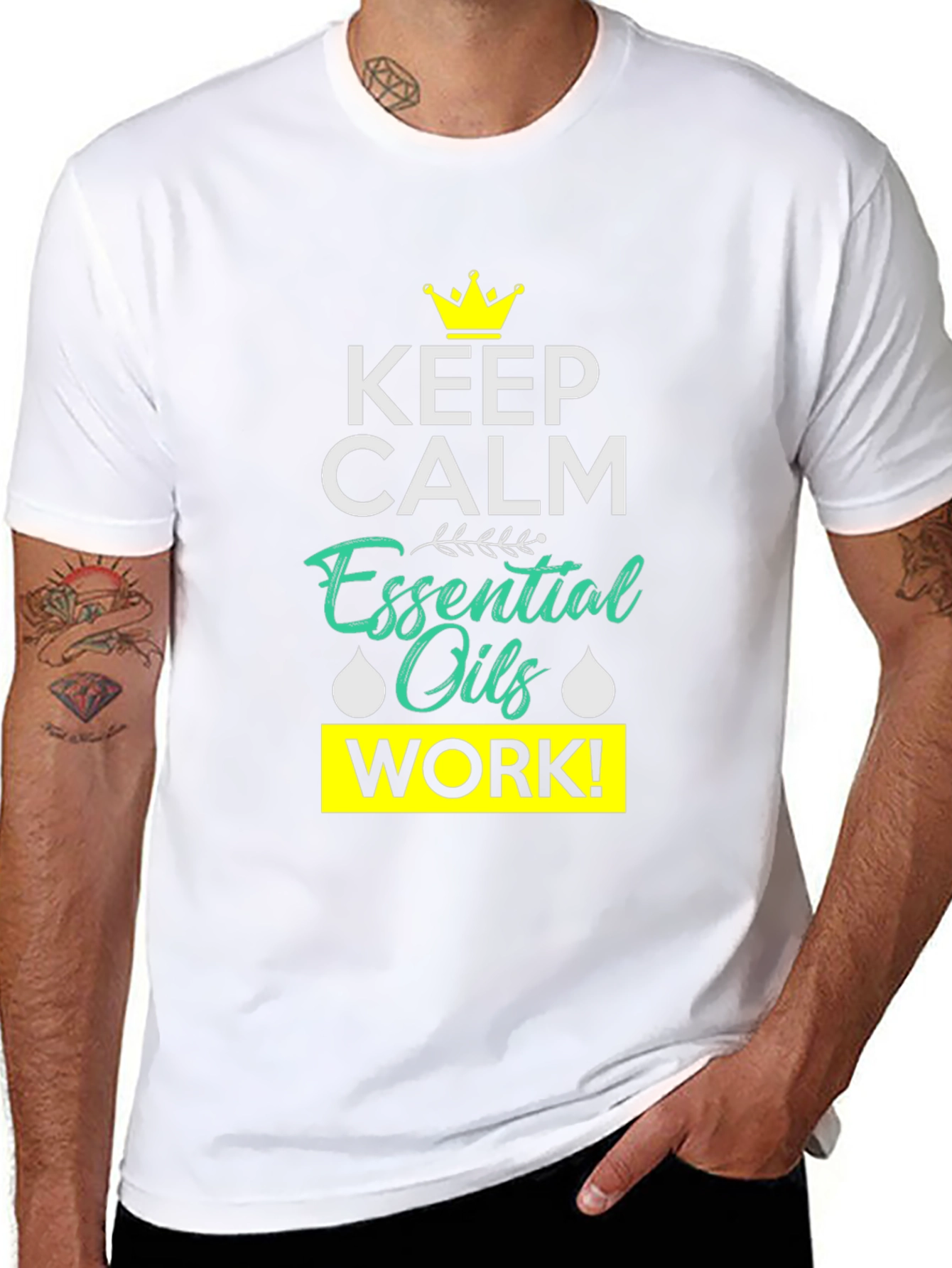 Keep Calm Essential Oils Work Black T-Shirt