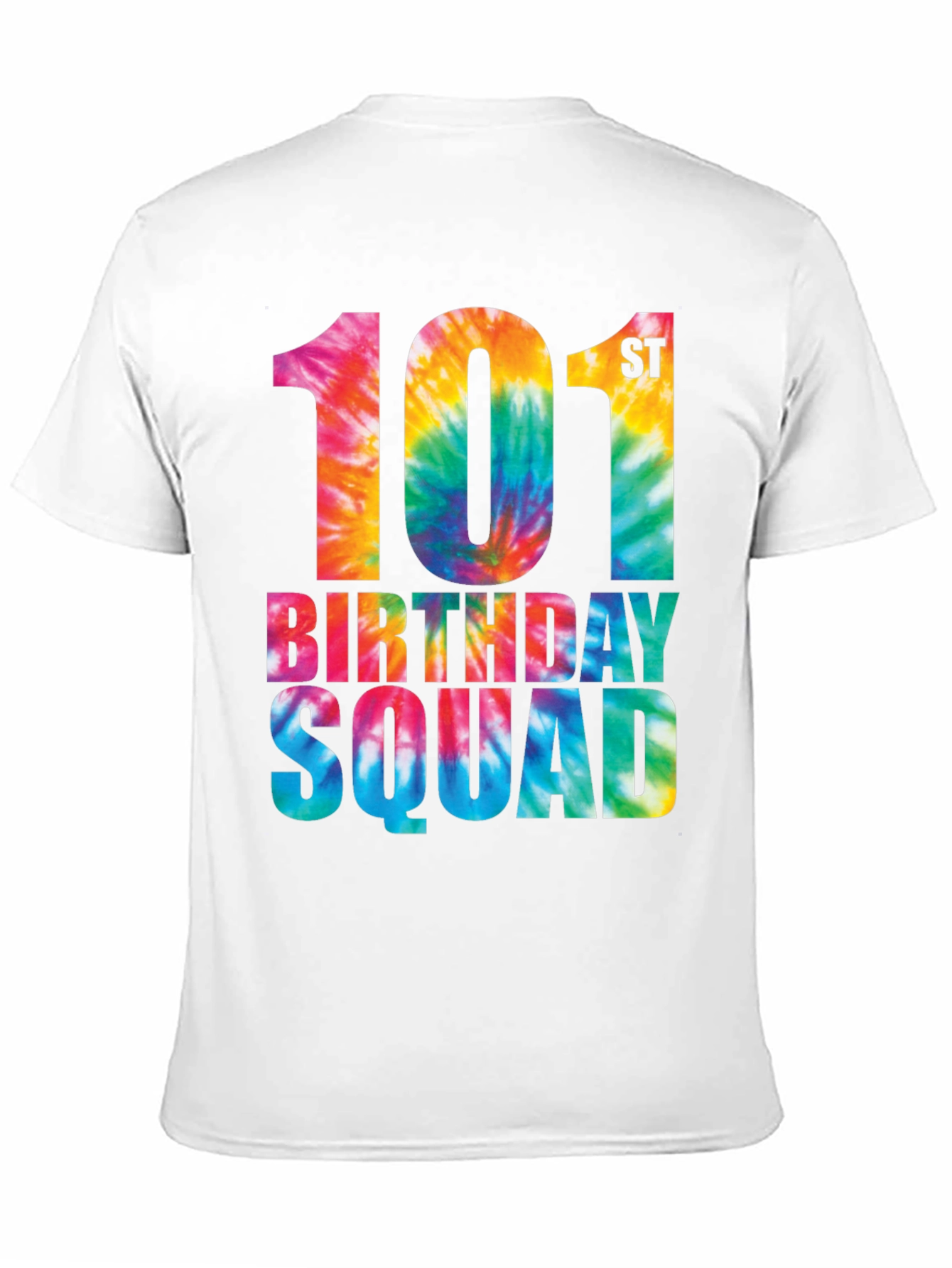 101st Birthday Squad Tie Dye Graphic T-Shirt