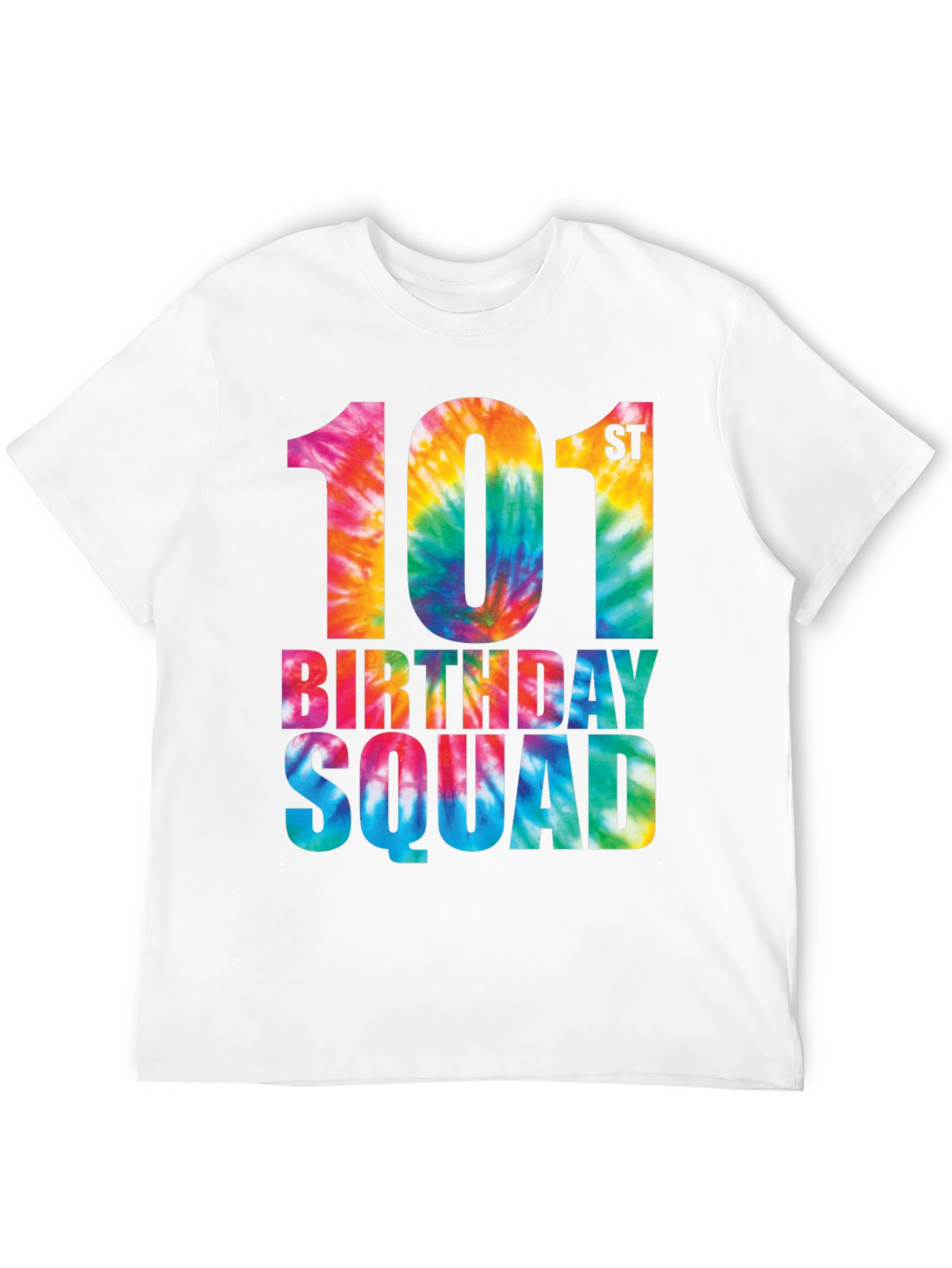 101st Birthday Squad Tie Dye Graphic T-Shirt
