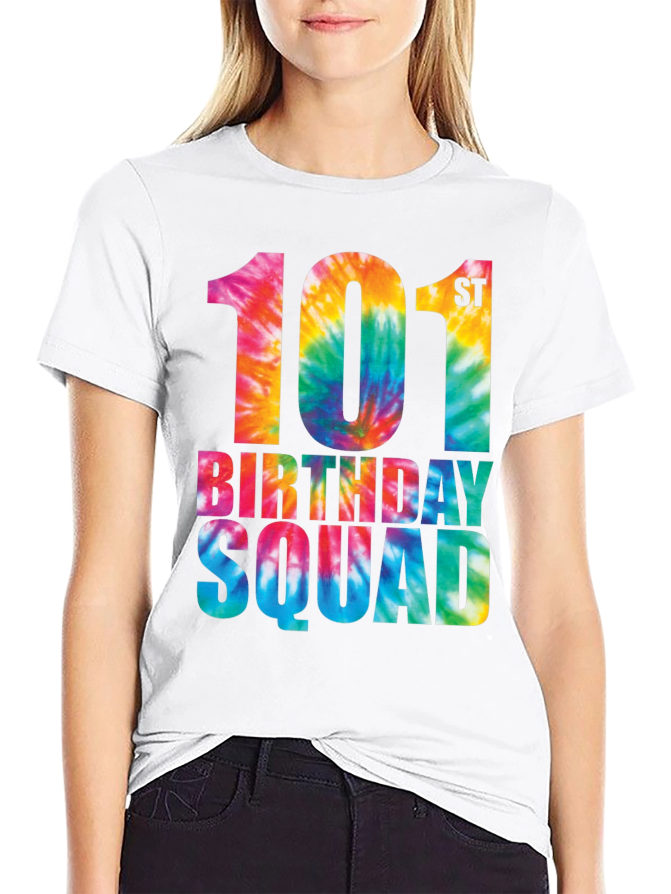 101st Birthday Squad Tie Dye Graphic T-Shirt