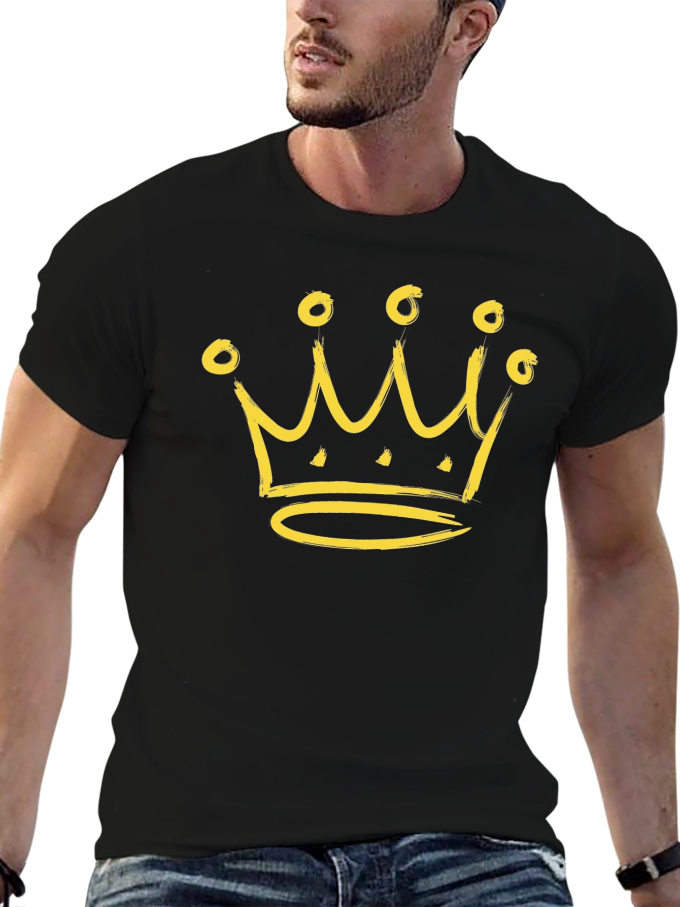 Crown Graphic Tee - Black Stylish Casual Wear