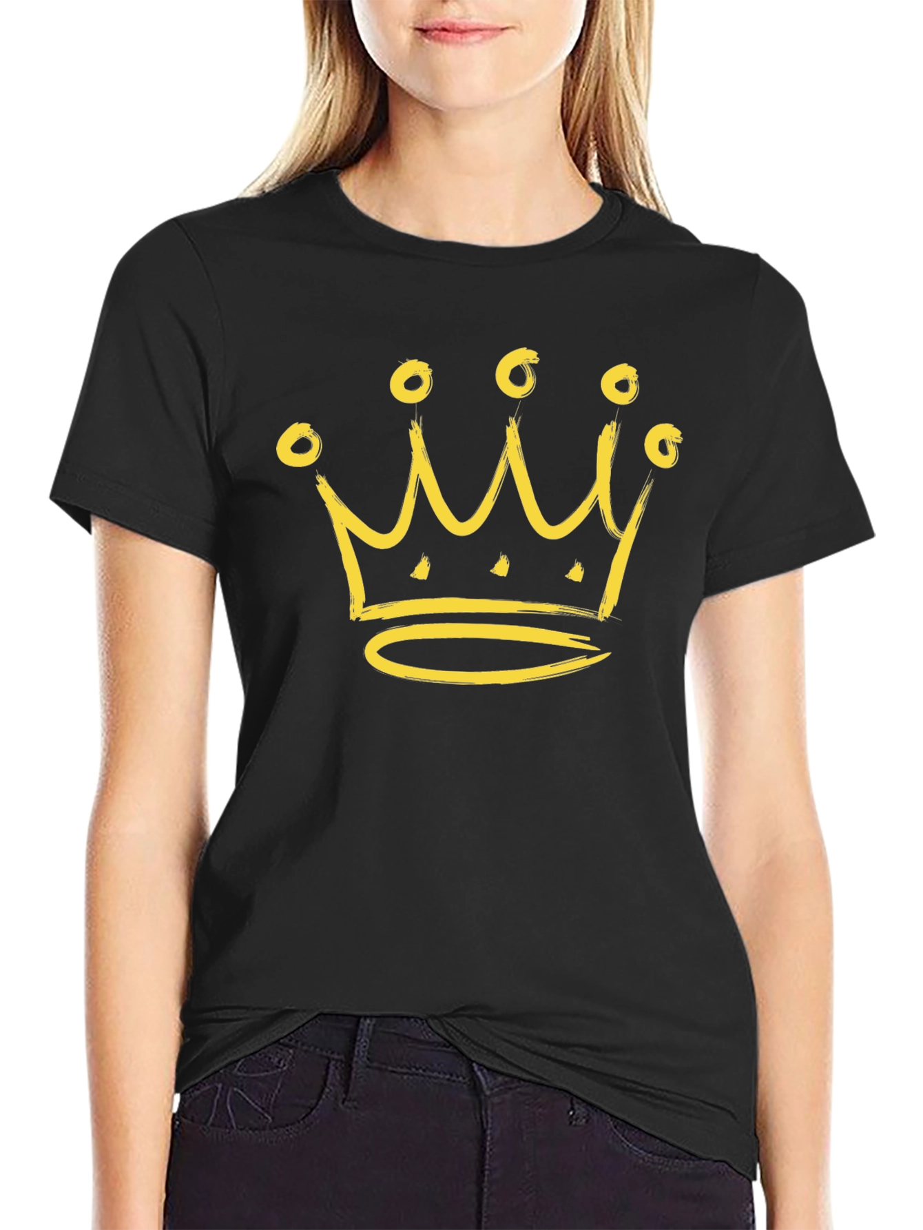 Crown Graphic Tee - Black Stylish Casual Wear
