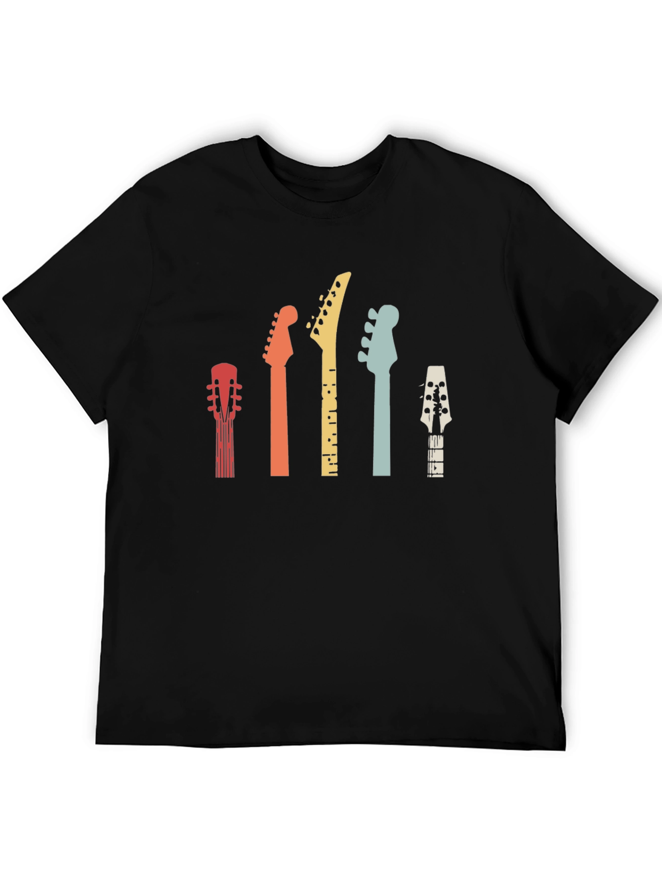 Guitar Headstock Graphic Tee - Retro Music Shirt