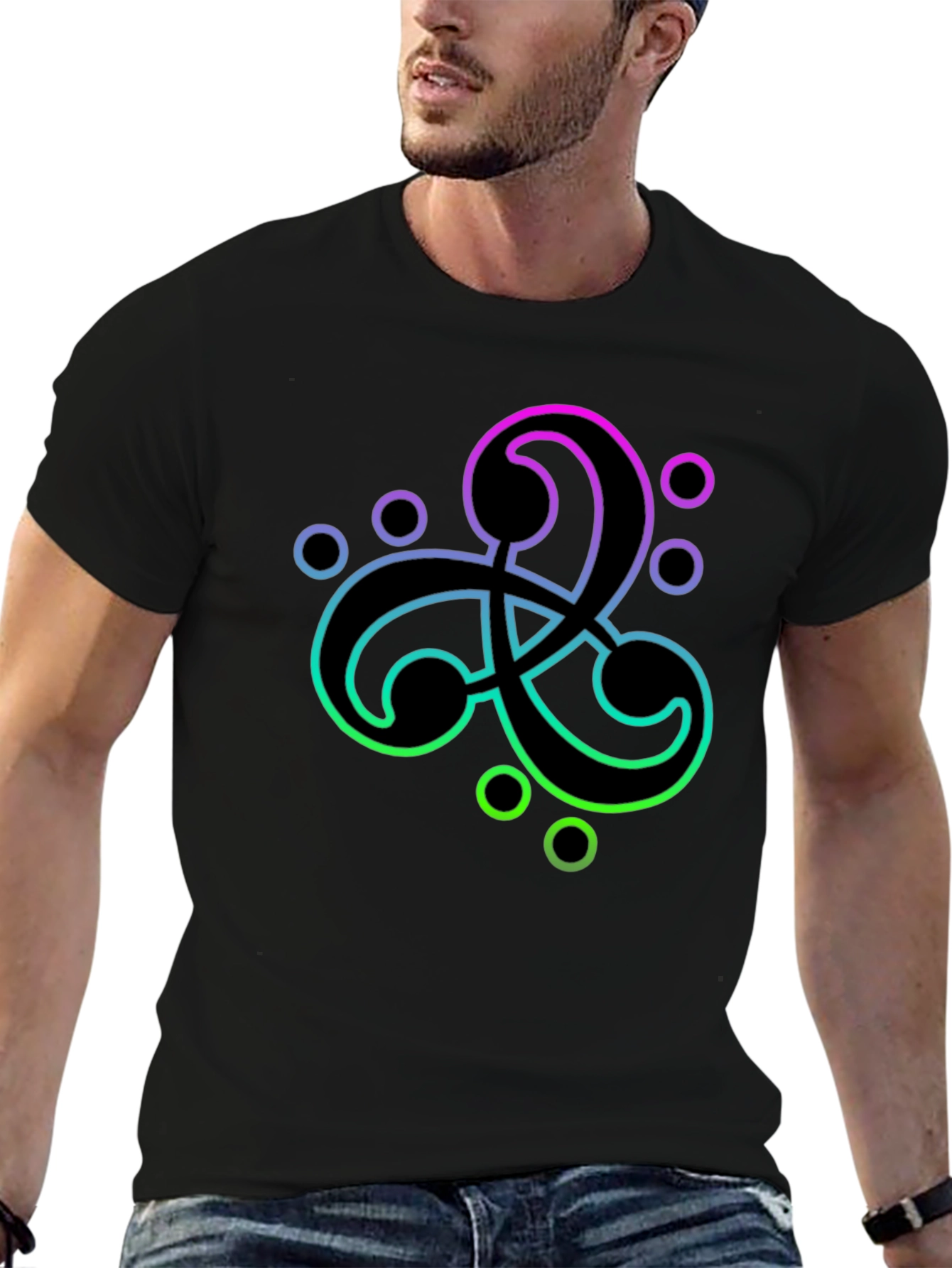 Modern Gradient Symbol Black T-Shirt