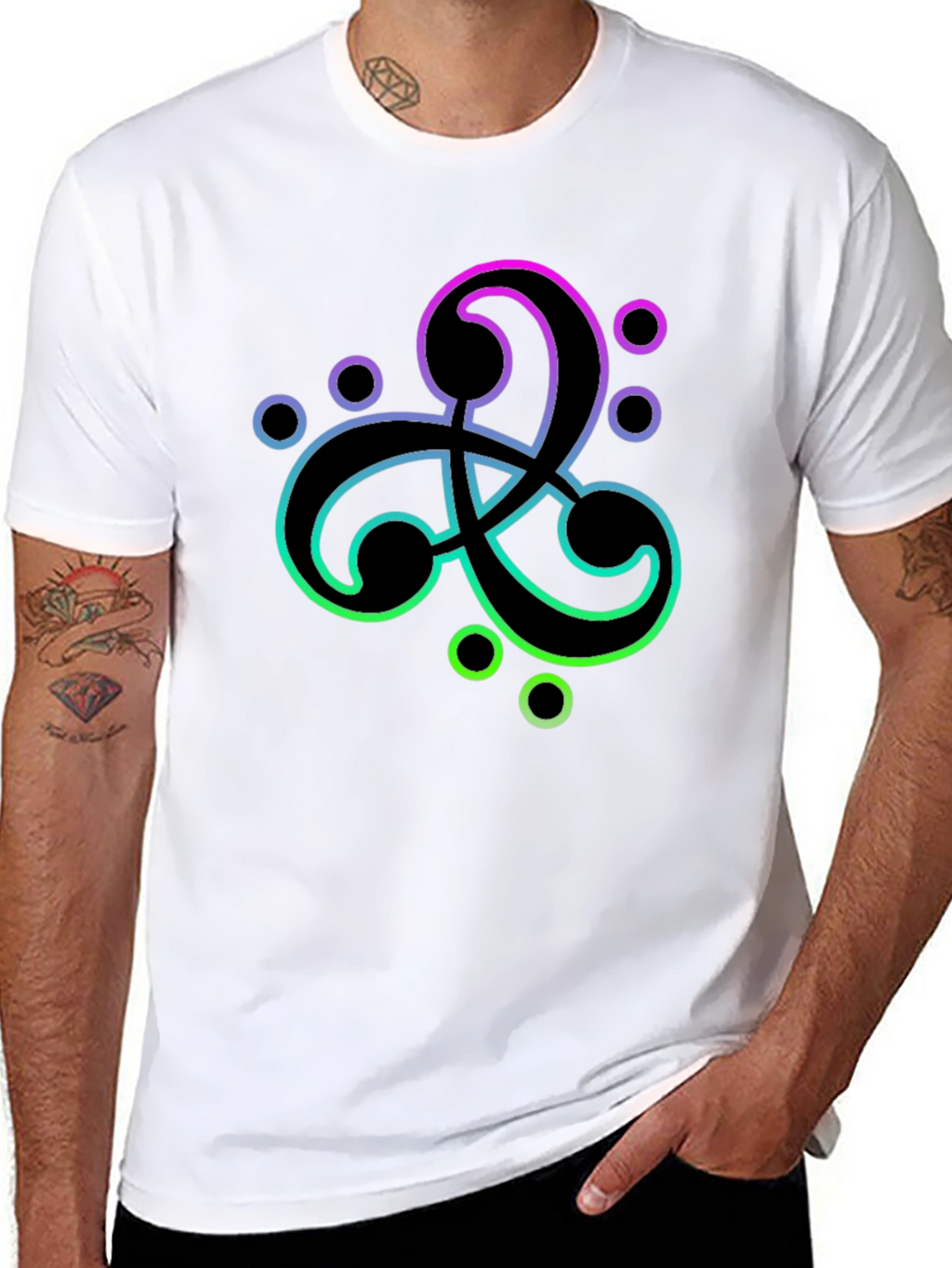 Modern Gradient Symbol Black T-Shirt