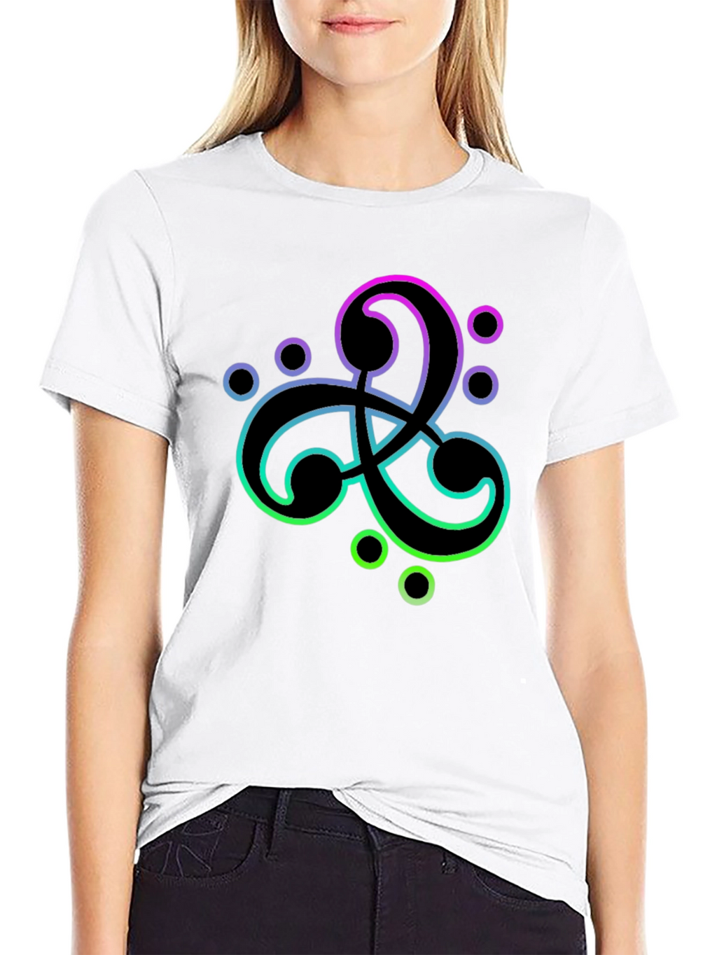 Modern Gradient Symbol Black T-Shirt