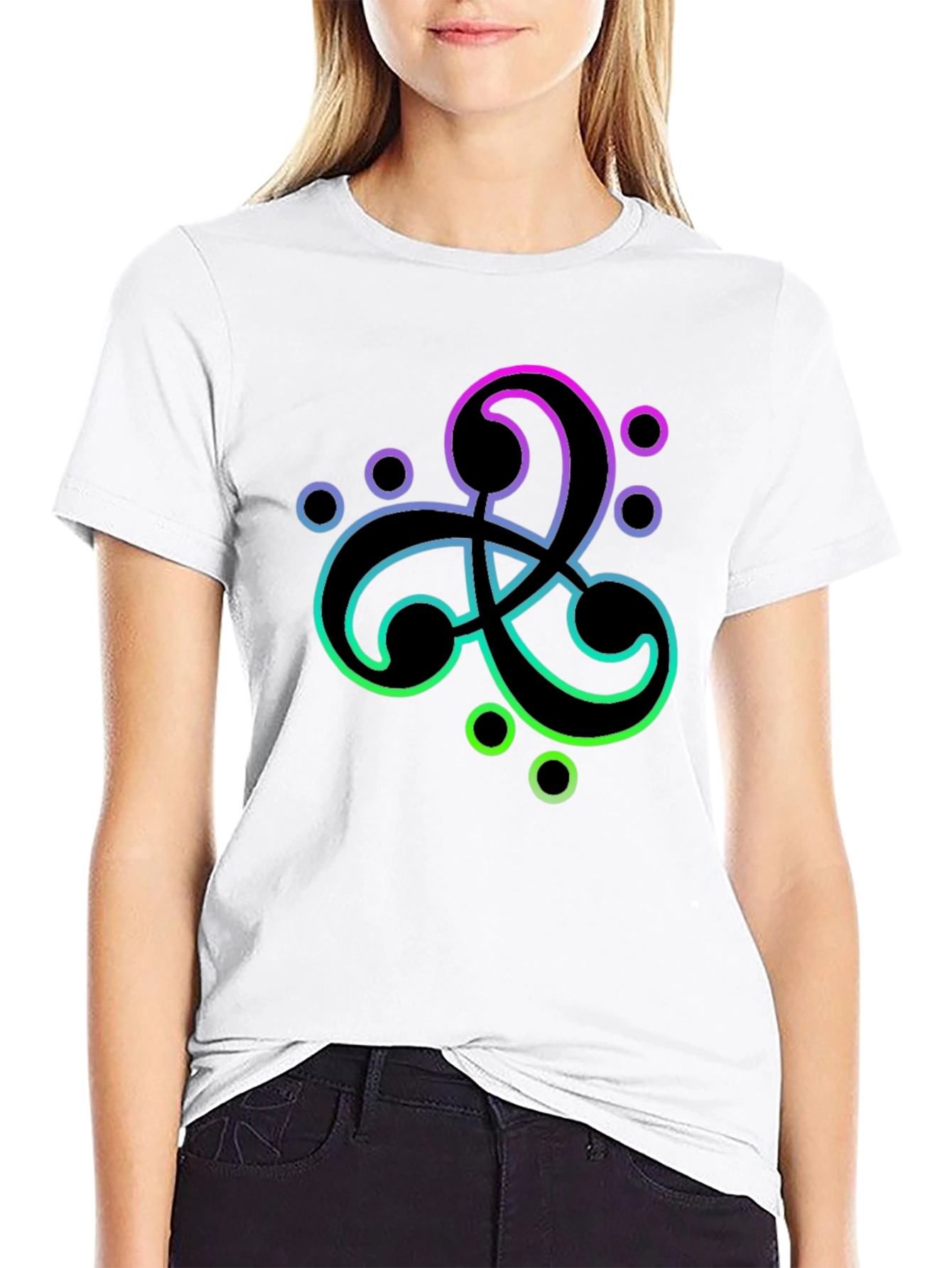 Modern Gradient Symbol Black T-Shirt