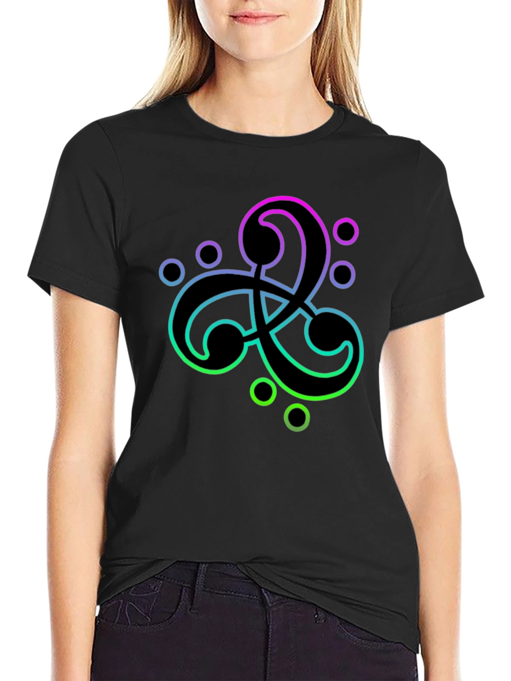 Modern Gradient Symbol Black T-Shirt