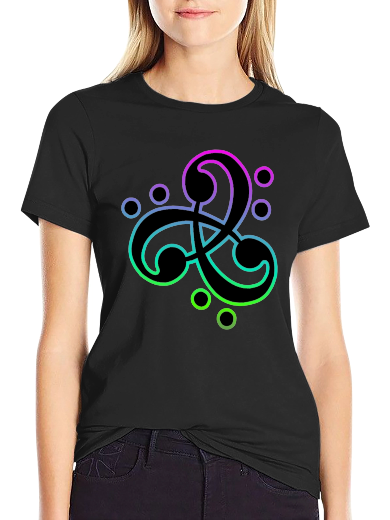 Modern Gradient Symbol Black T-Shirt
