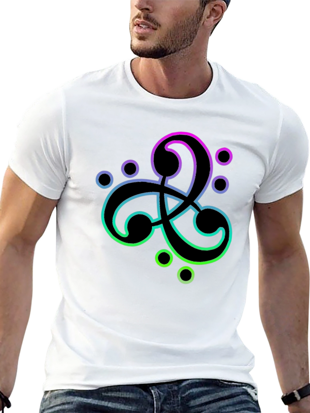 Modern Gradient Symbol Black T-Shirt