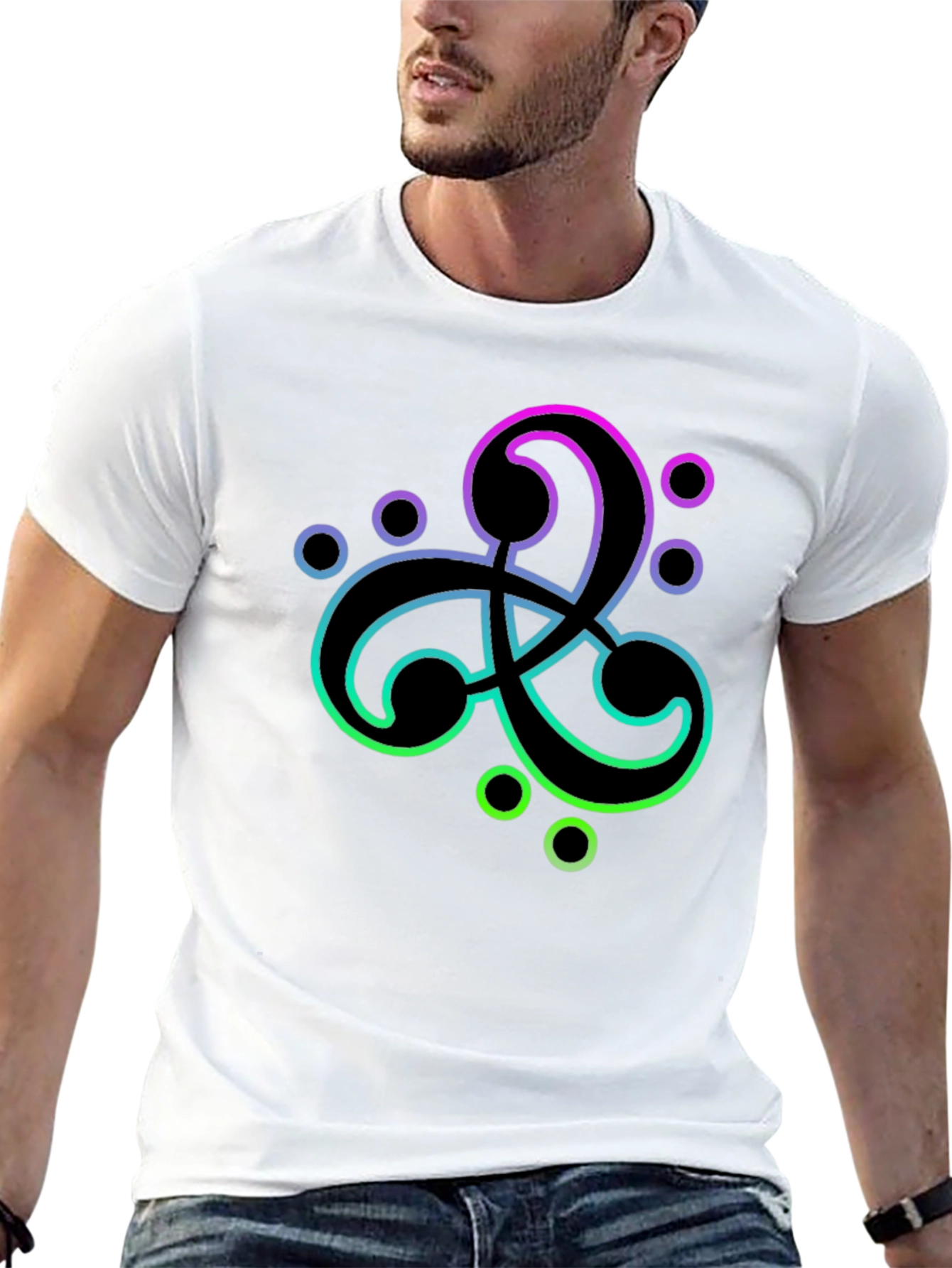 Modern Gradient Symbol Black T-Shirt