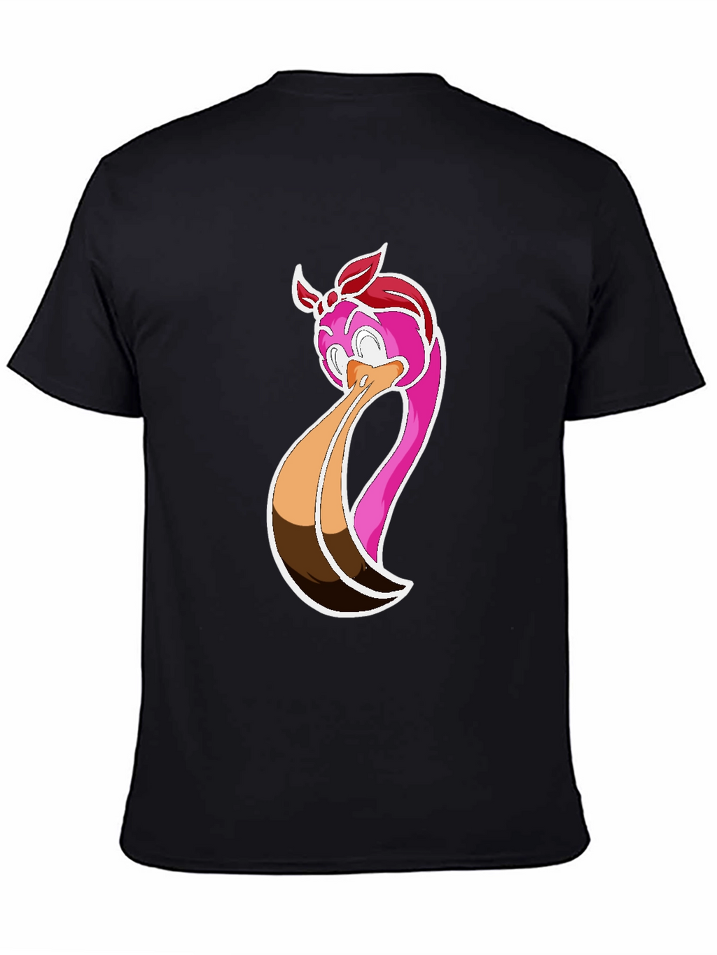 Funky Flamingo Graphic Tee - Black Cotton Casual Shirt