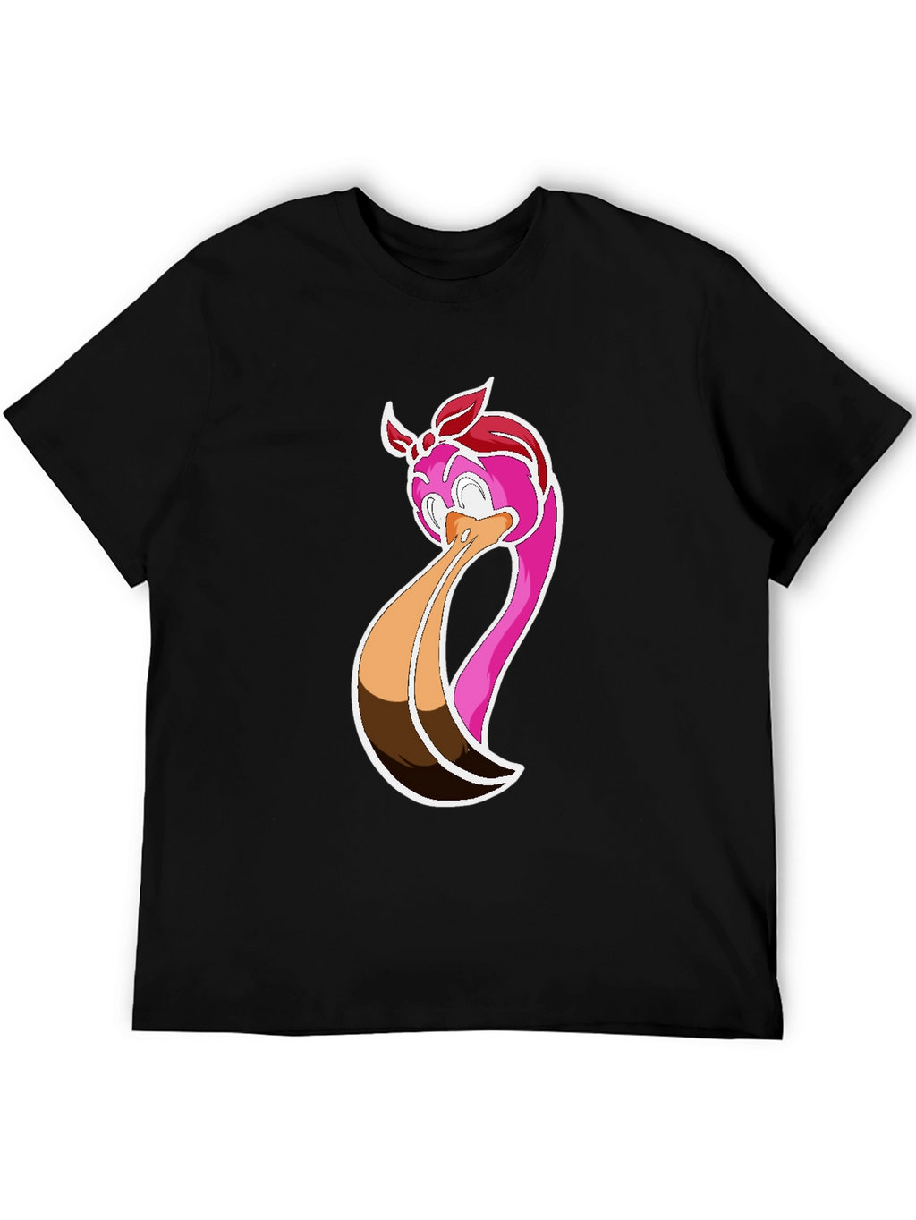 Funky Flamingo Graphic Tee - Black Cotton Casual Shirt