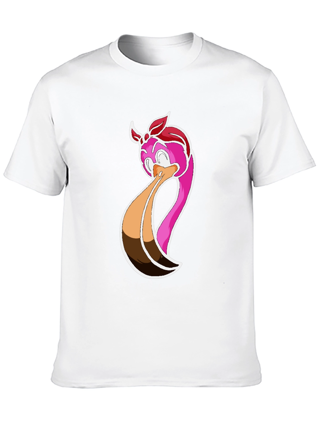 Funky Flamingo Graphic Tee - Black Cotton Casual Shirt