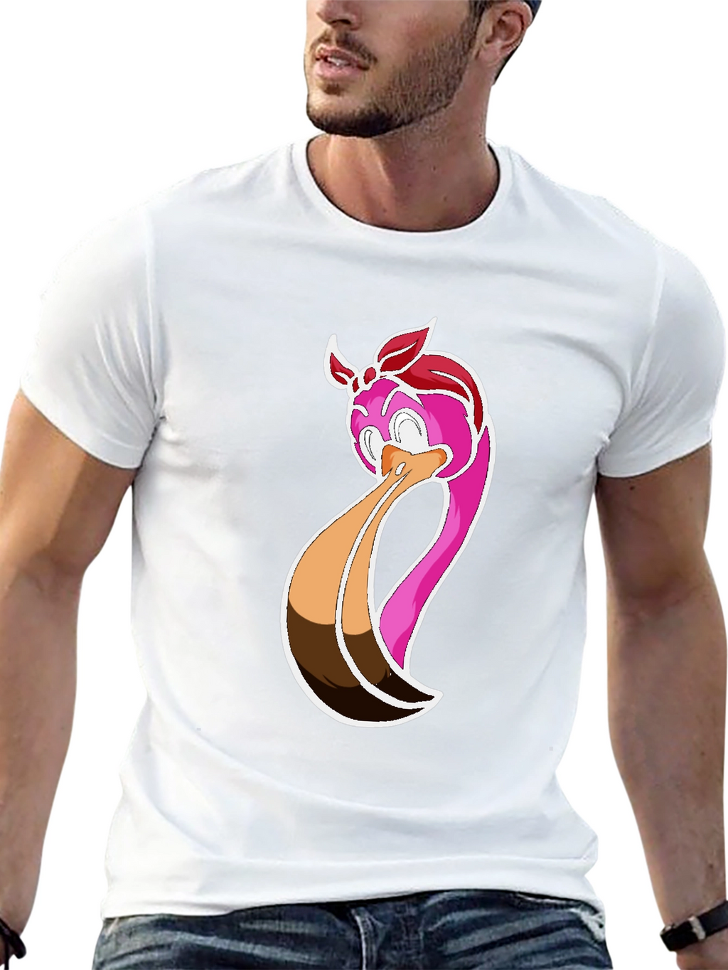 Funky Flamingo Graphic Tee - Black Cotton Casual Shirt