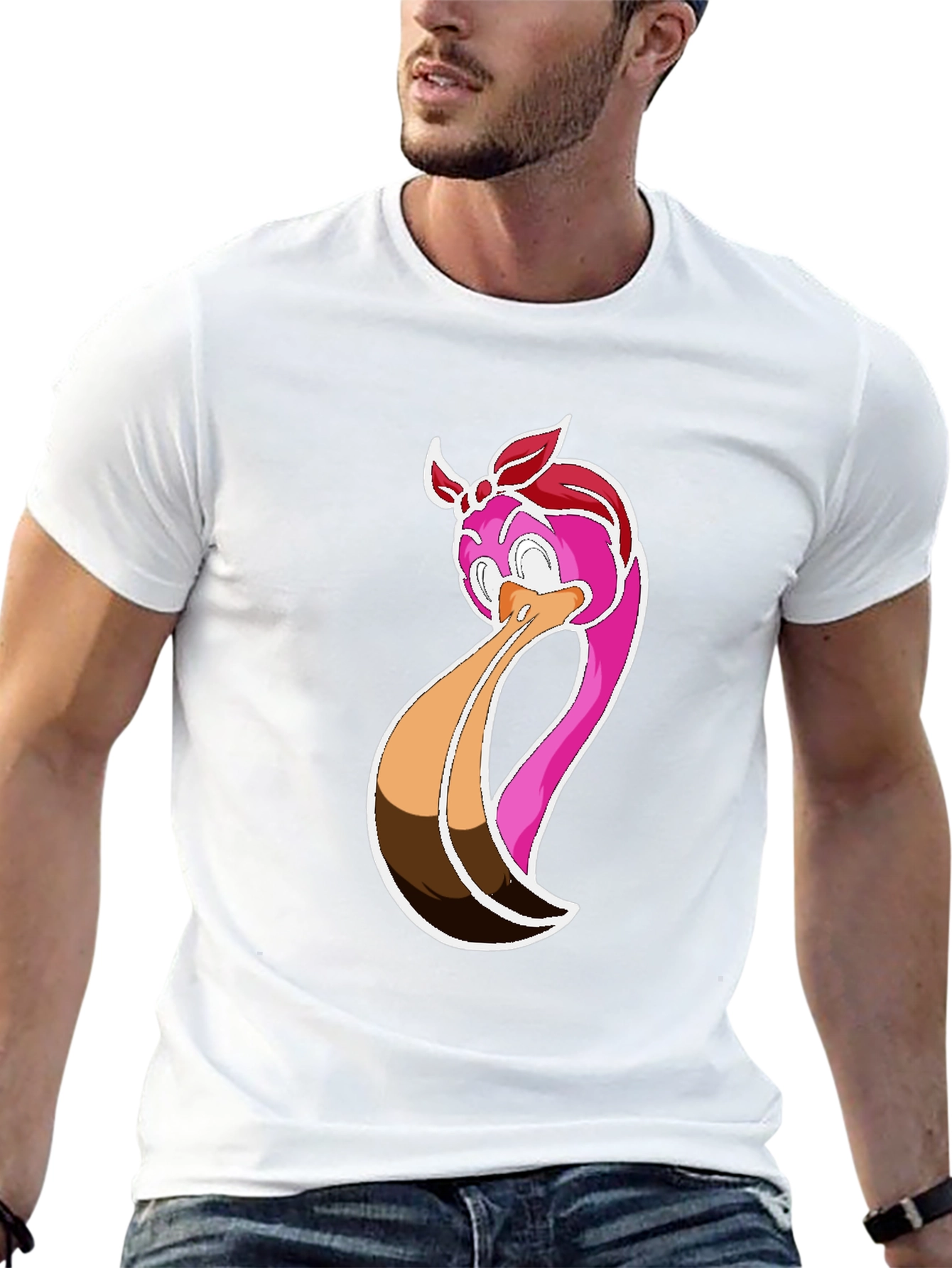 Funky Flamingo Graphic Tee - Black Cotton Casual Shirt