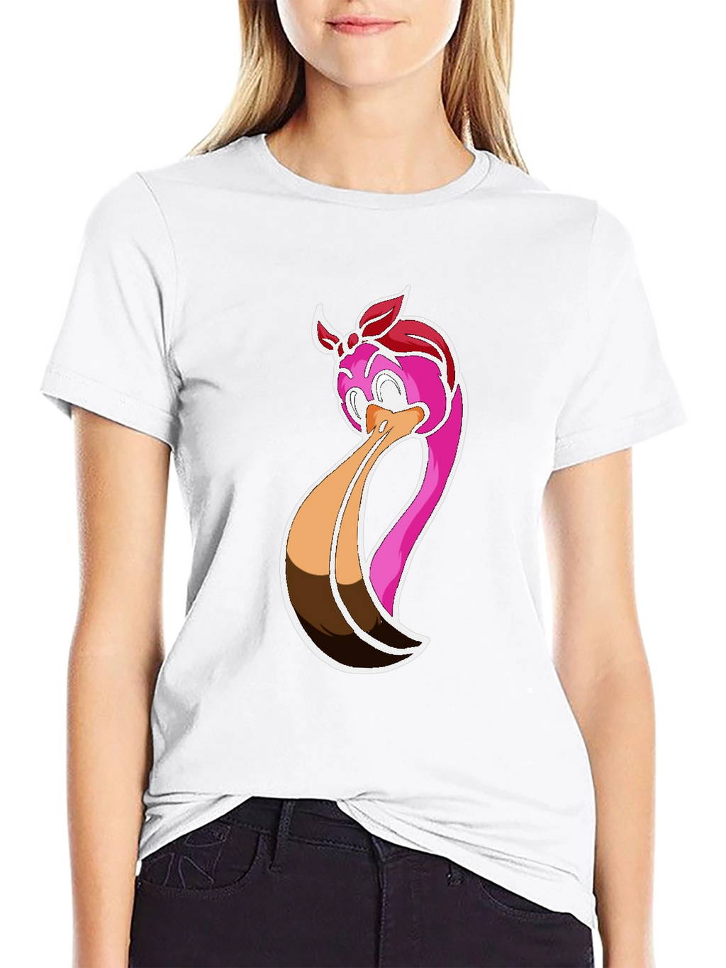 Funky Flamingo Graphic Tee - Black Cotton Casual Shirt