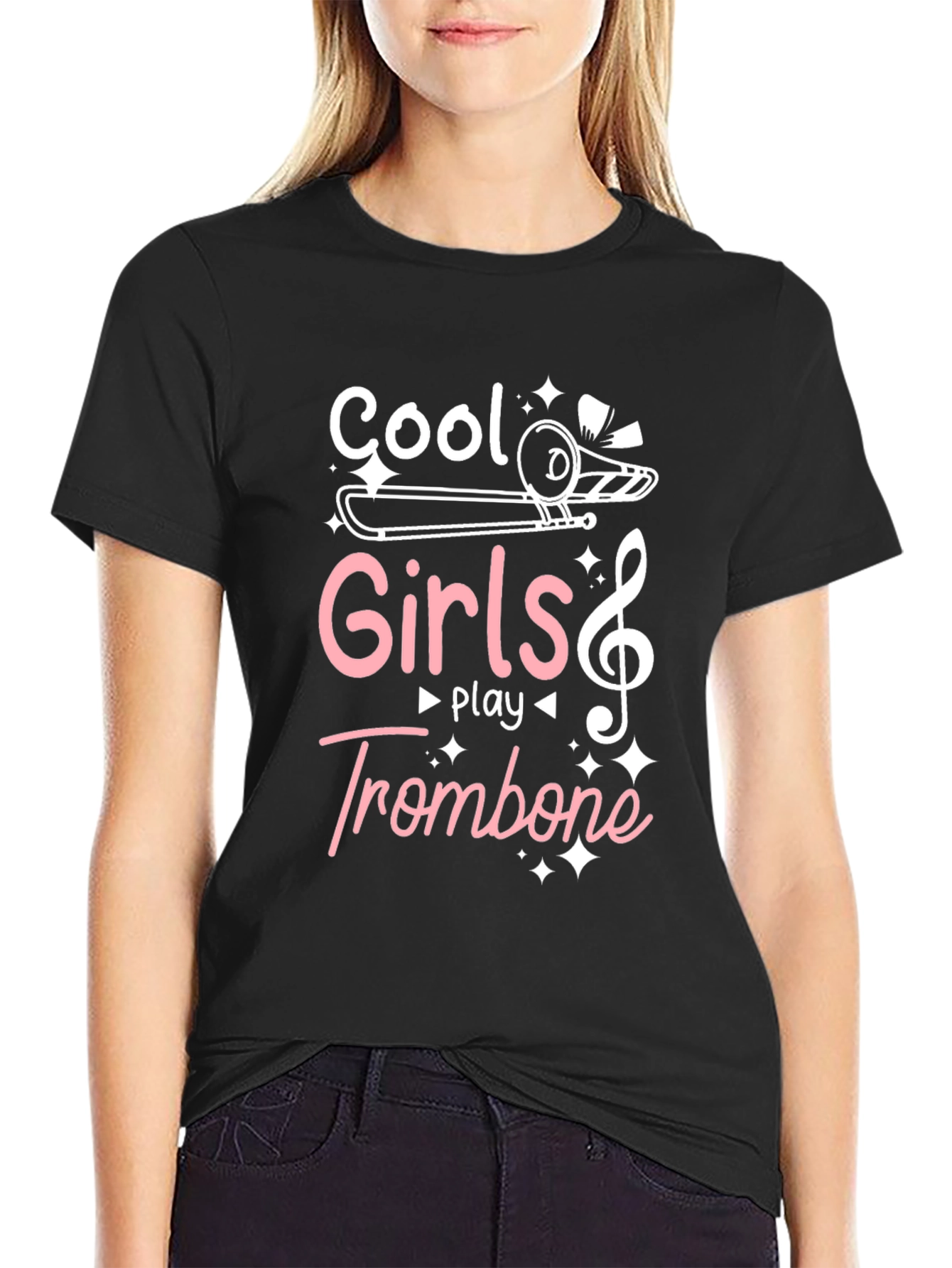 Cool Girls Play Trombone Graphic Tee