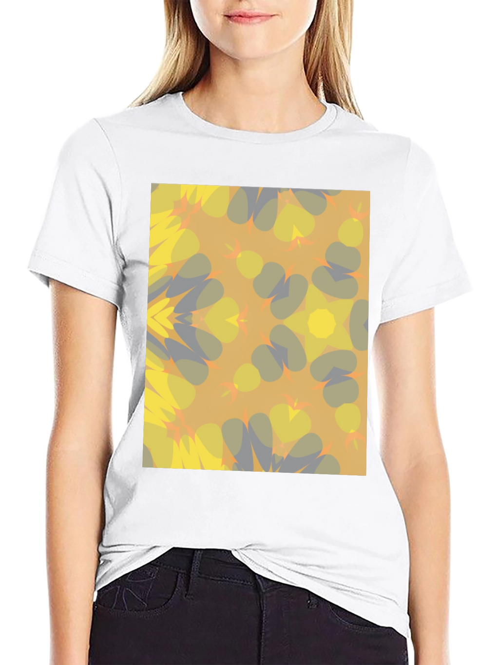 Kaleidoscope Pattern Black T-Shirt