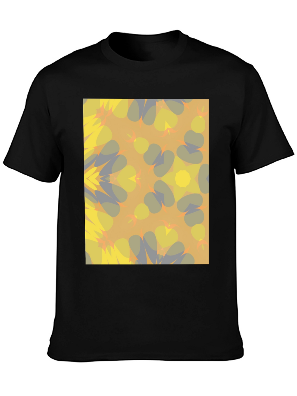 Kaleidoscope Pattern Black T-Shirt