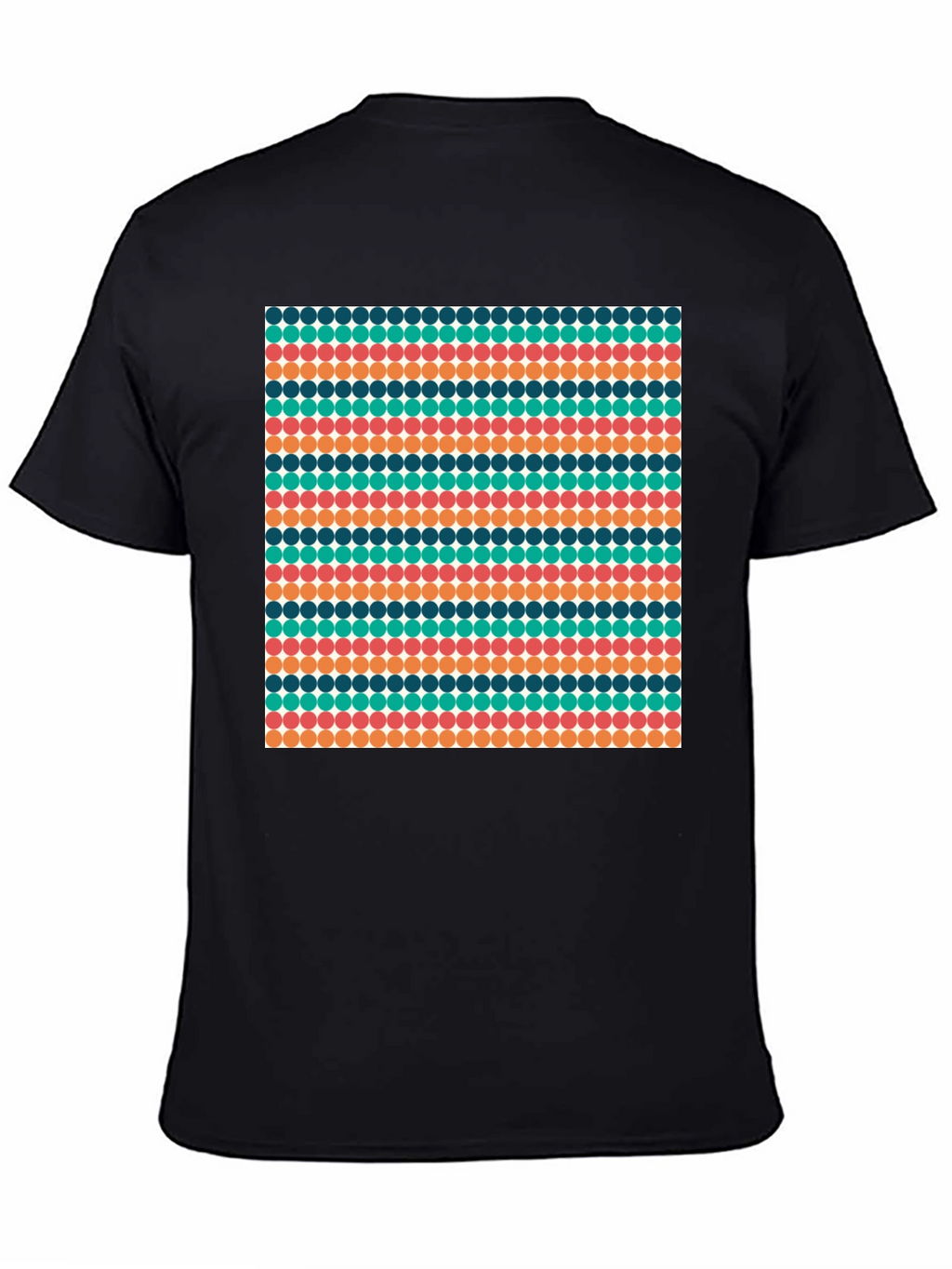 Retro Dot Pattern Black T-Shirt