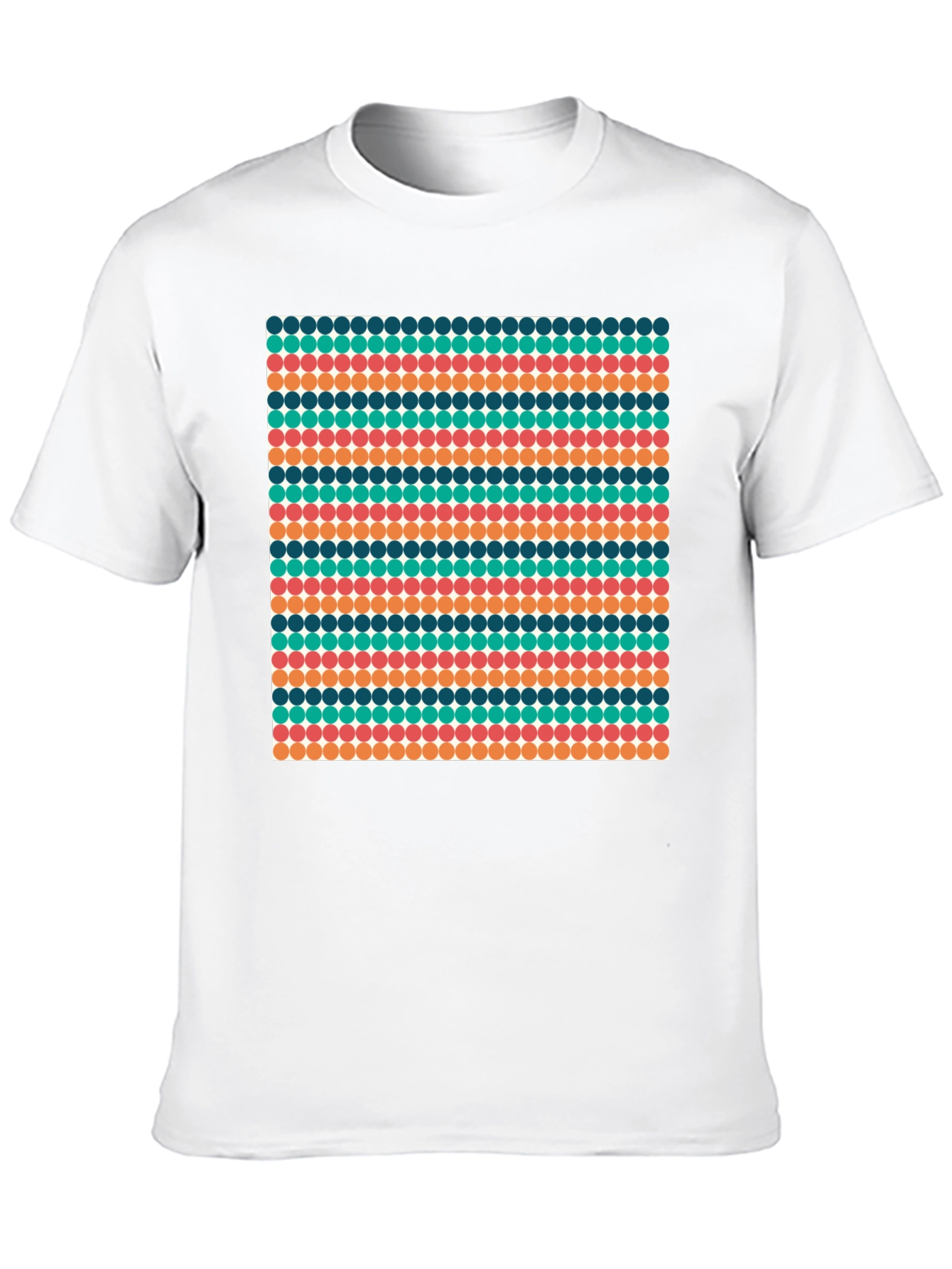 Retro Dot Pattern Black T-Shirt