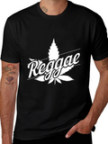 Reggae Leaf Graphic Black T-Shirt