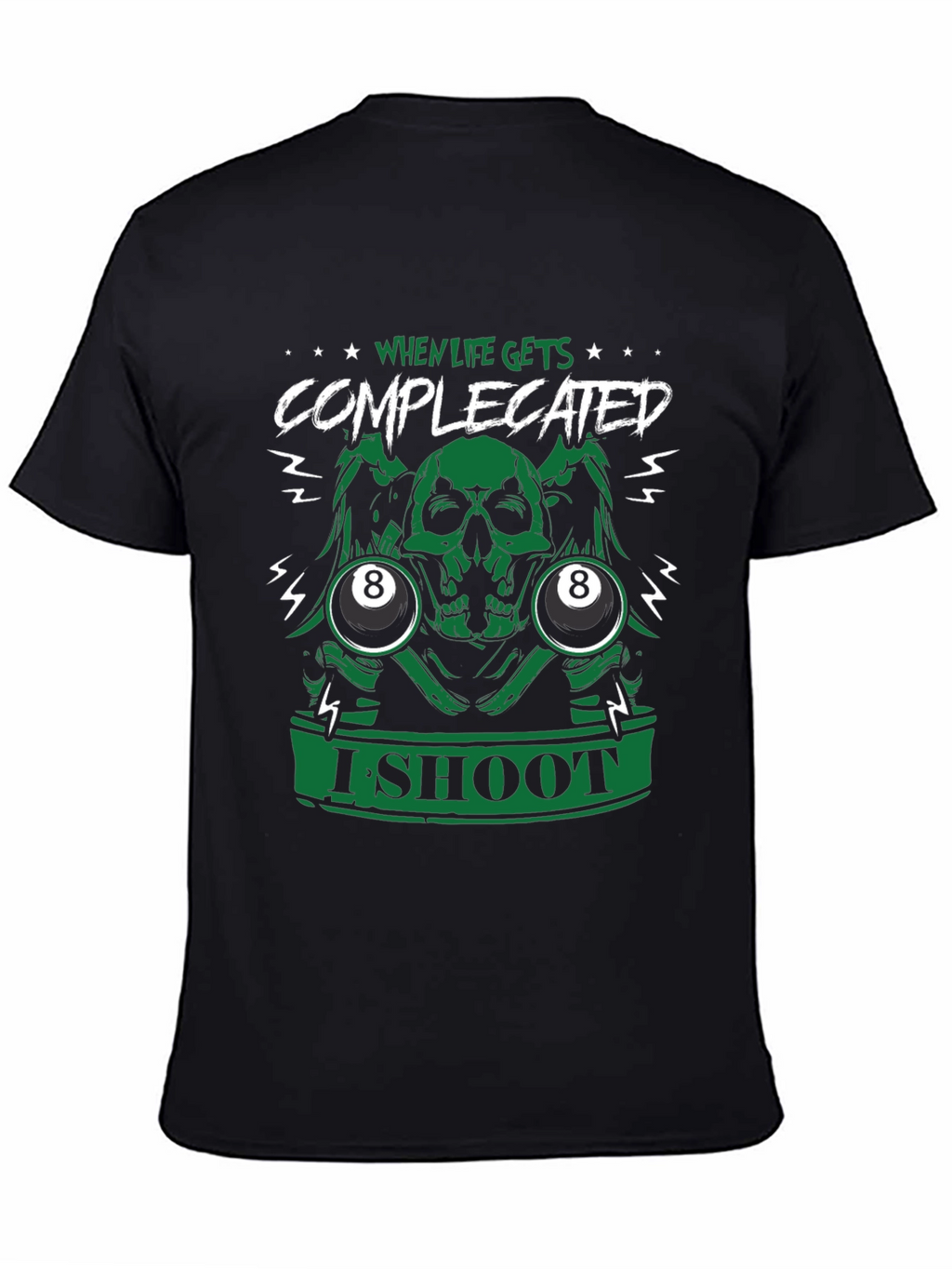 Complicated Life Skull 8-Ball Graphic Tee