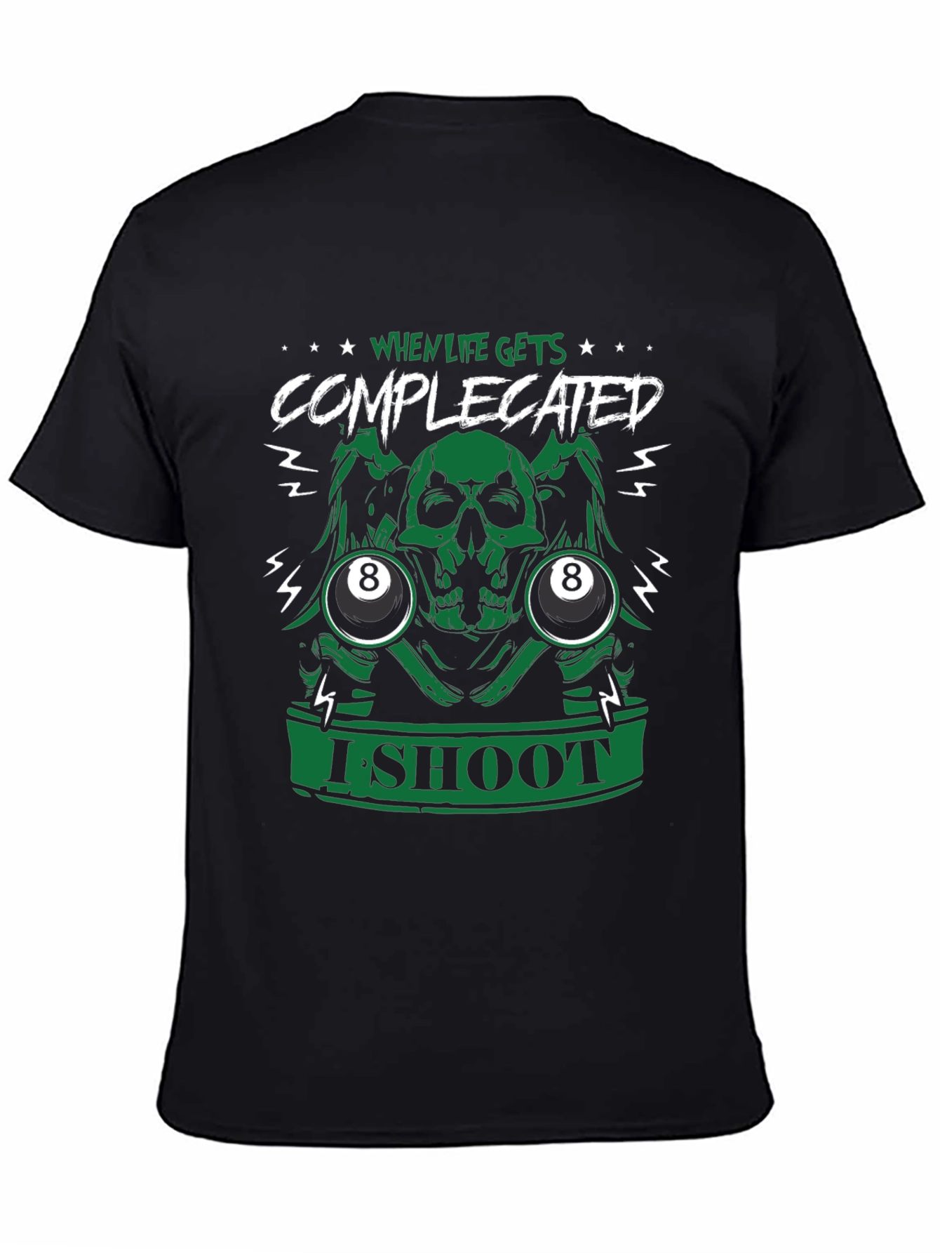 Complicated Life Skull 8-Ball Graphic Tee