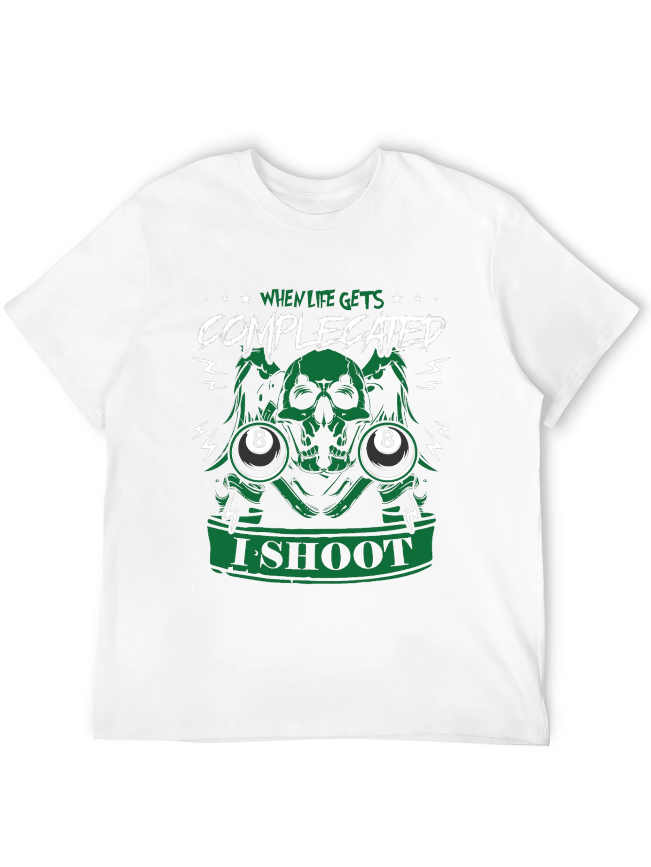 Complicated Life Skull 8-Ball Graphic Tee