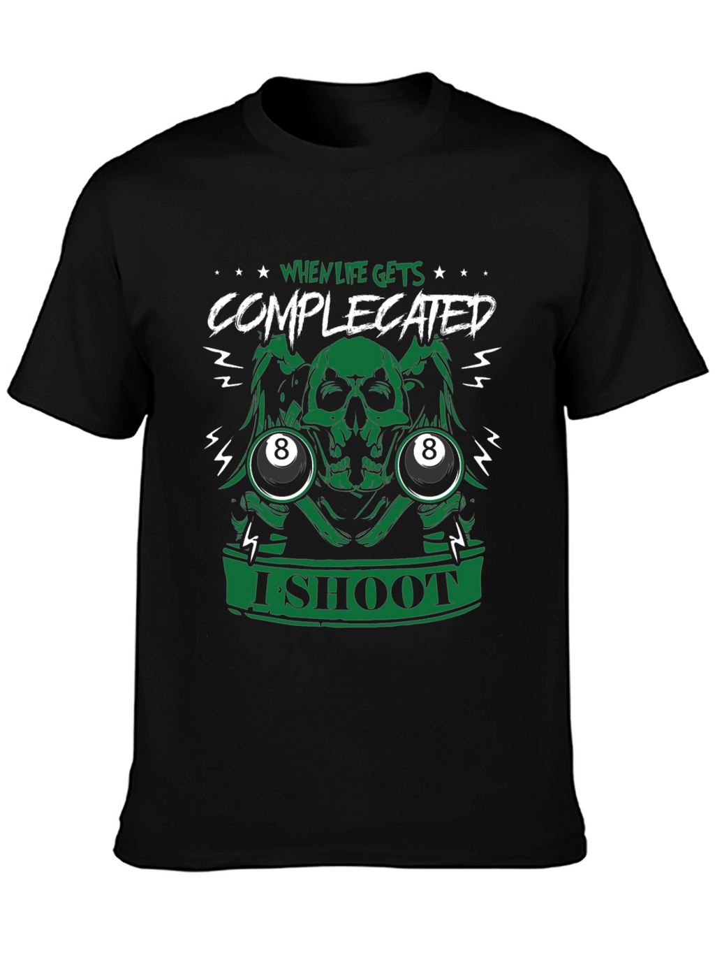 Complicated Life Skull 8-Ball Graphic Tee