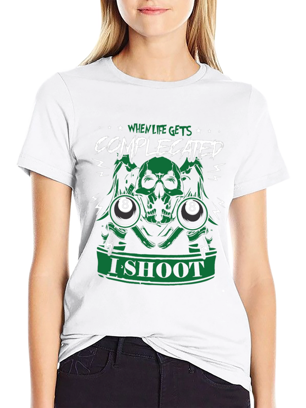 Complicated Life Skull 8-Ball Graphic Tee