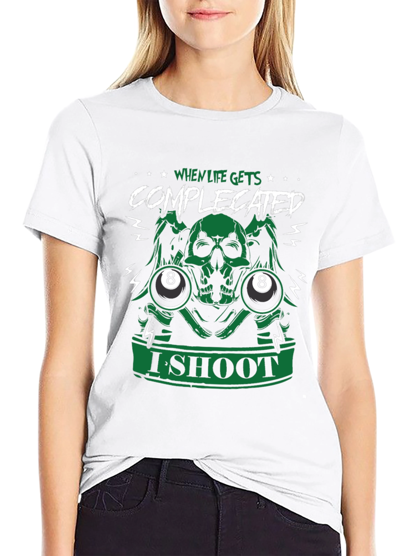 Complicated Life Skull 8-Ball Graphic Tee