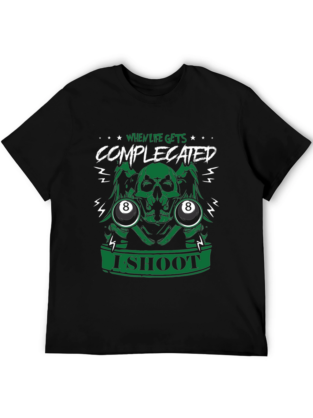 Complicated Life Skull 8-Ball Graphic Tee