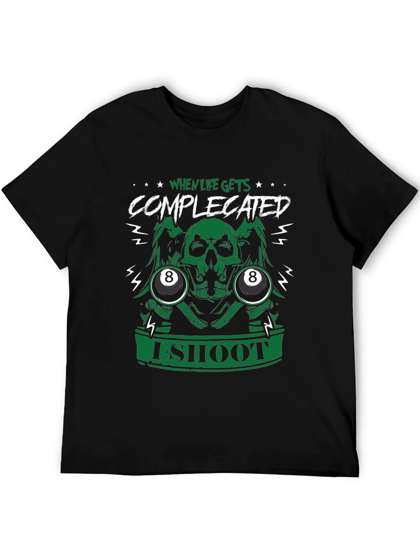 Complicated Life Skull 8-Ball Graphic Tee