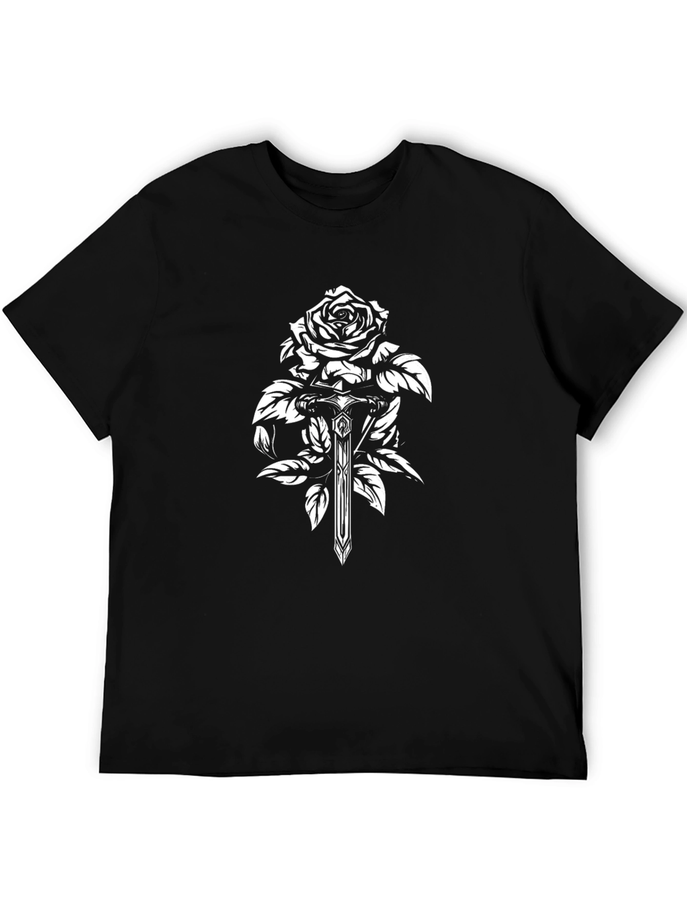 Rose & Sword Graphic Black T-Shirt