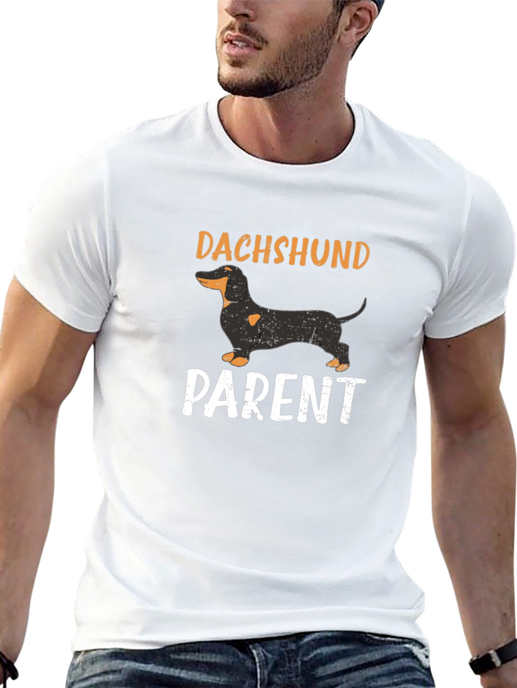Dachshund Parent T-Shirt - Black Cotton Blend