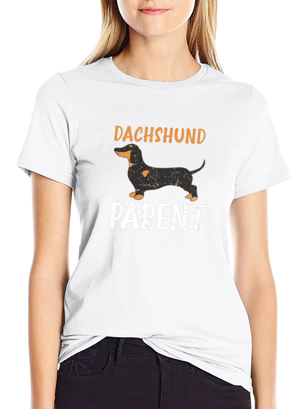 Dachshund Parent T-Shirt - Black Cotton Blend