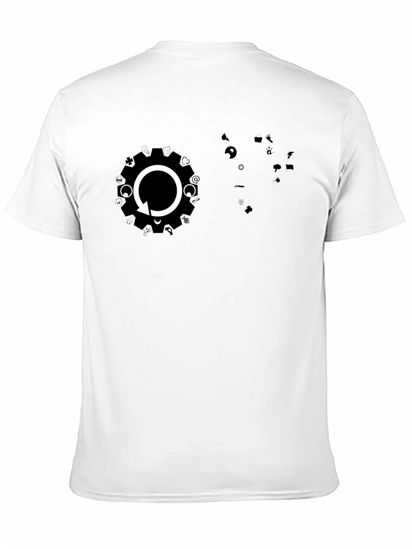 Modern Black Graphic Print Tee - Gear Cycle Design